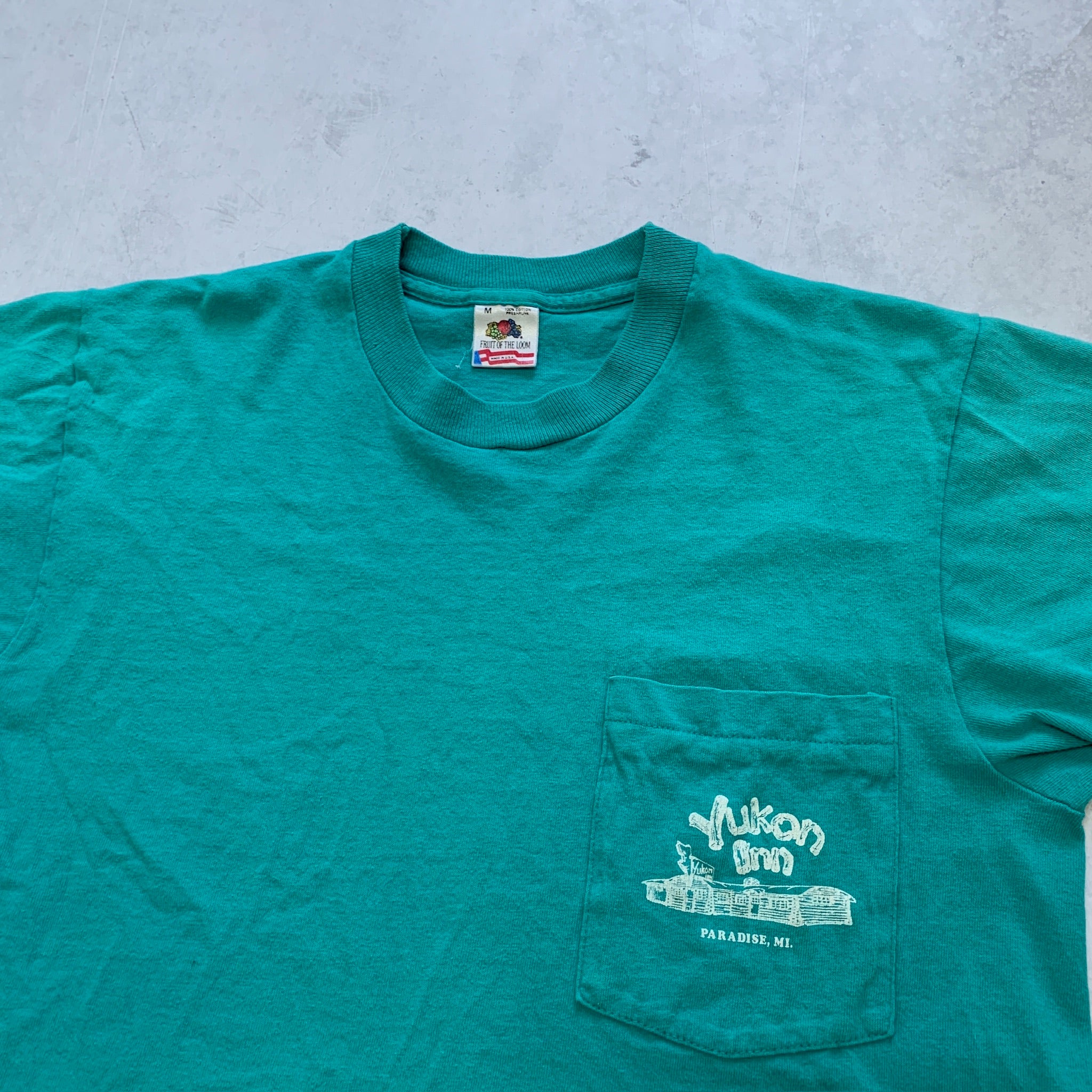 Vintage T Shirt Mens Small Teal Green Single Stitch Graphic Print USA Tourist