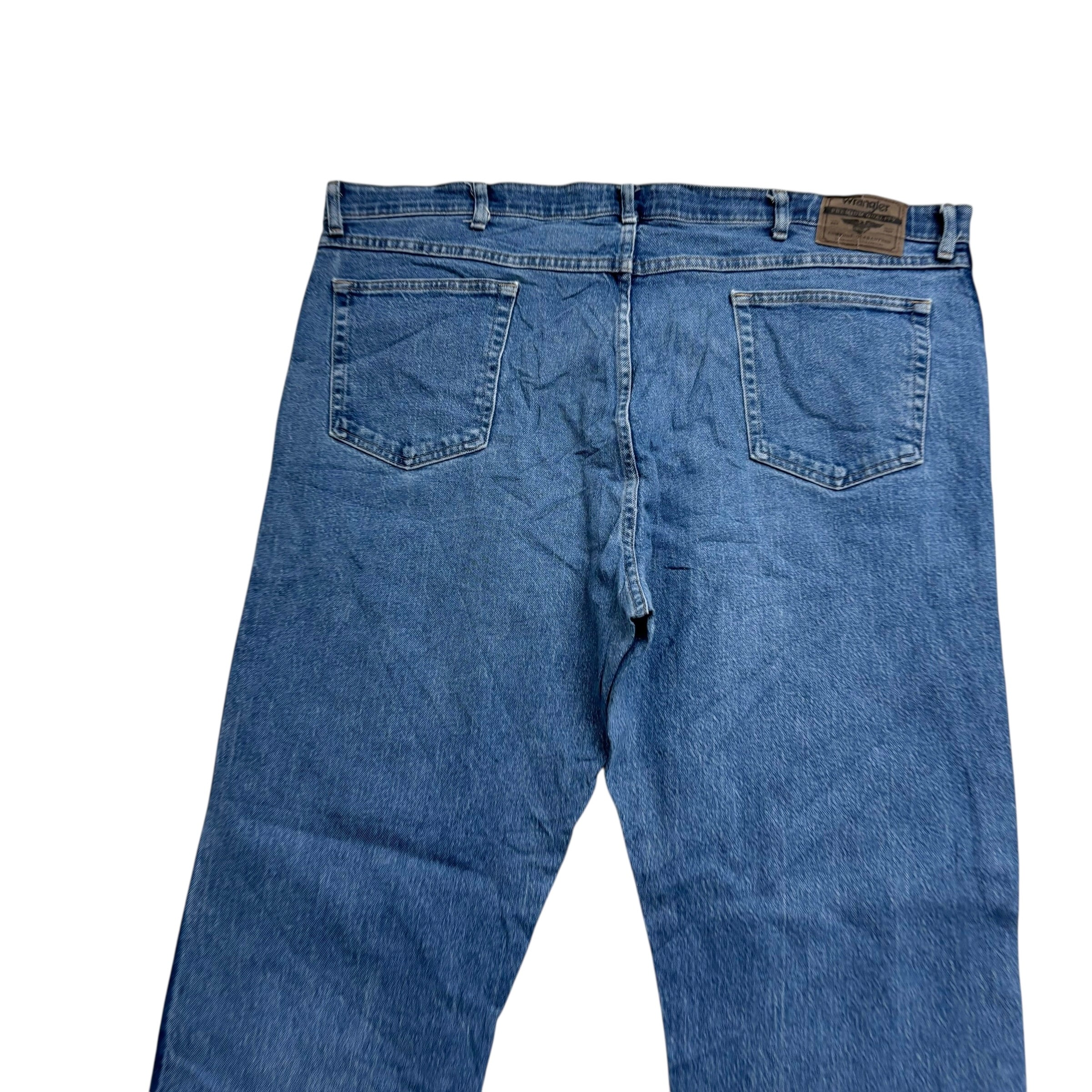 Wrangler Jeans W42 L30 Mens Mid Blue Regular Straight Fit Stretch Denim (E)
