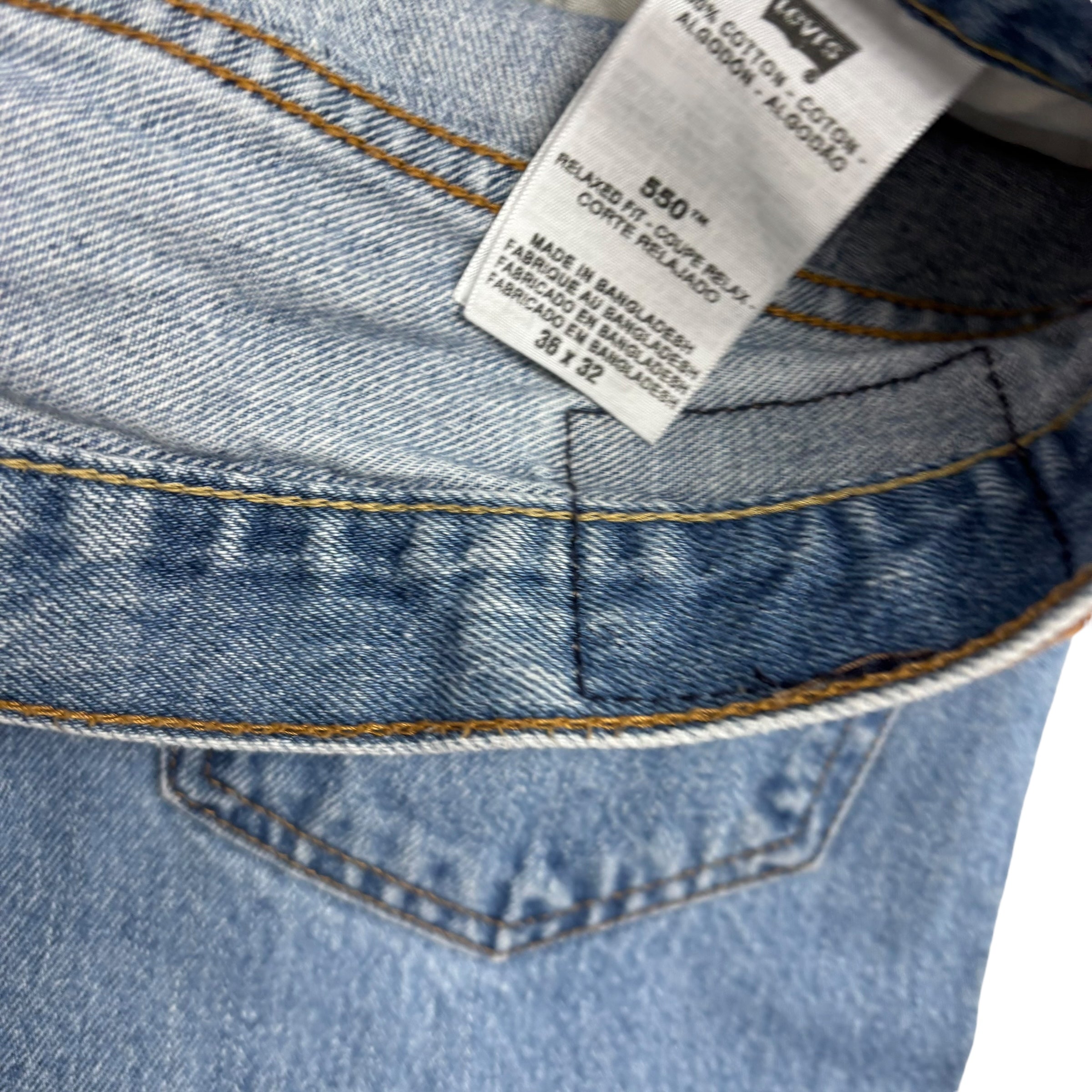 Levis 550 Jeans W36 L32 Mens Light Blue Baggy Relaxed Straight Vintage Denim (F)