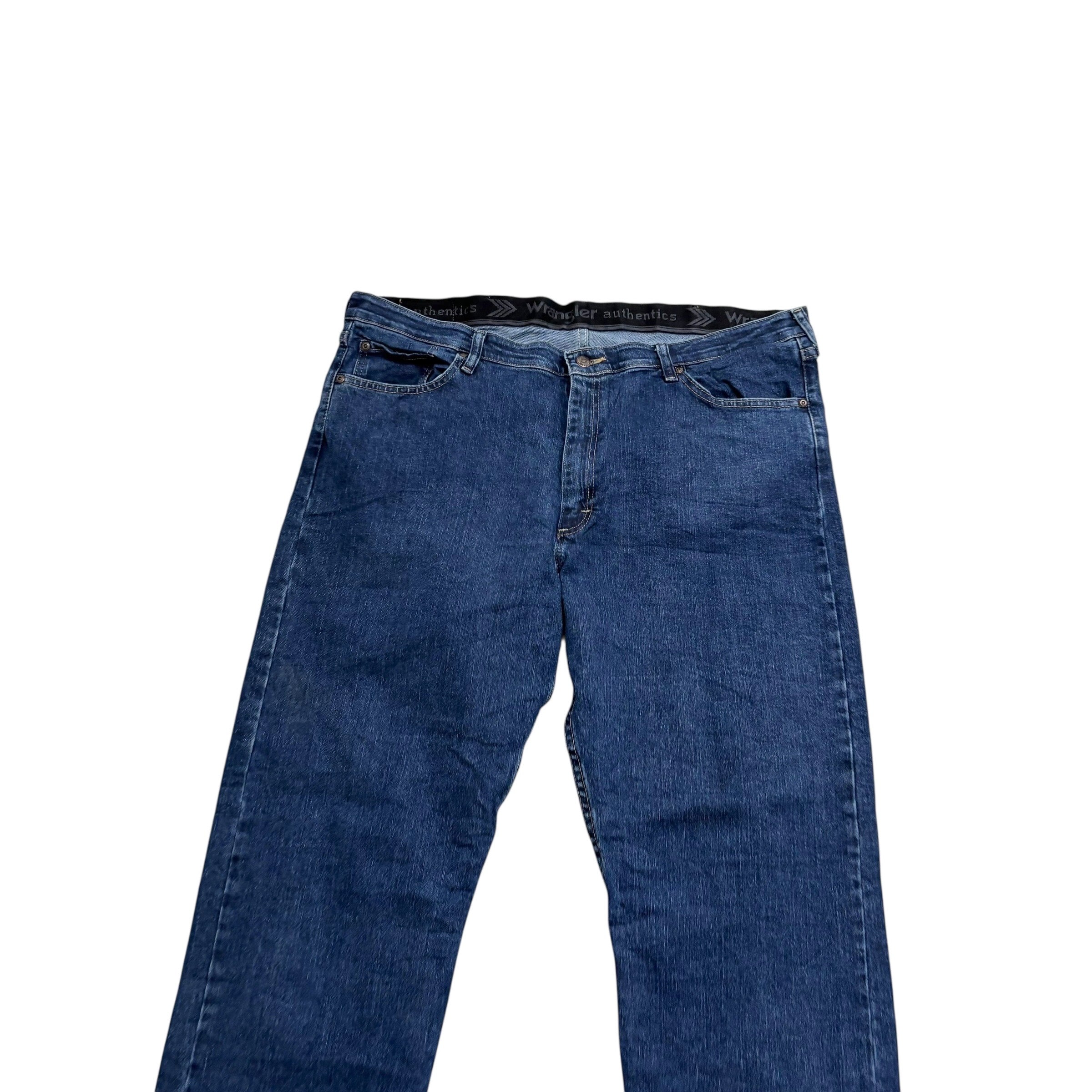 Wrangler Jeans W40 L32 Mens Dark Blue Regular Straight Fit Stretch Denim (E)