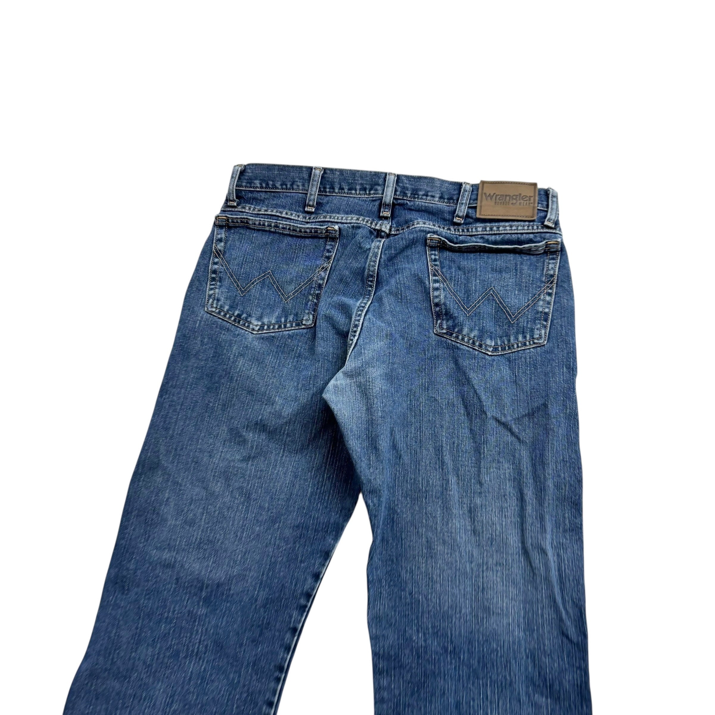 Wrangler Jeans W34 L30 Mens Mid Blue Relaxed Straight Fit Vintage Denim