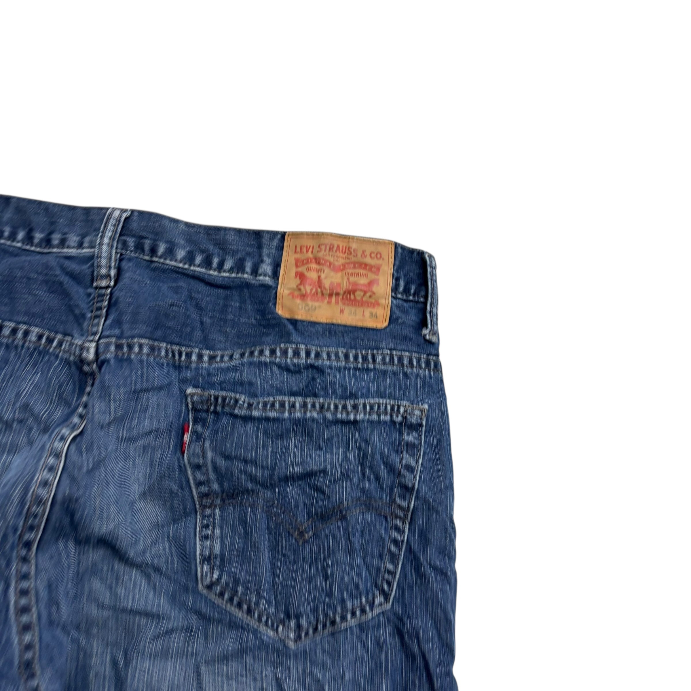 Levis 569 Jeans W34 L33 Mens Navy Blue Baggy Relaxed Straight Fit Denim (E)