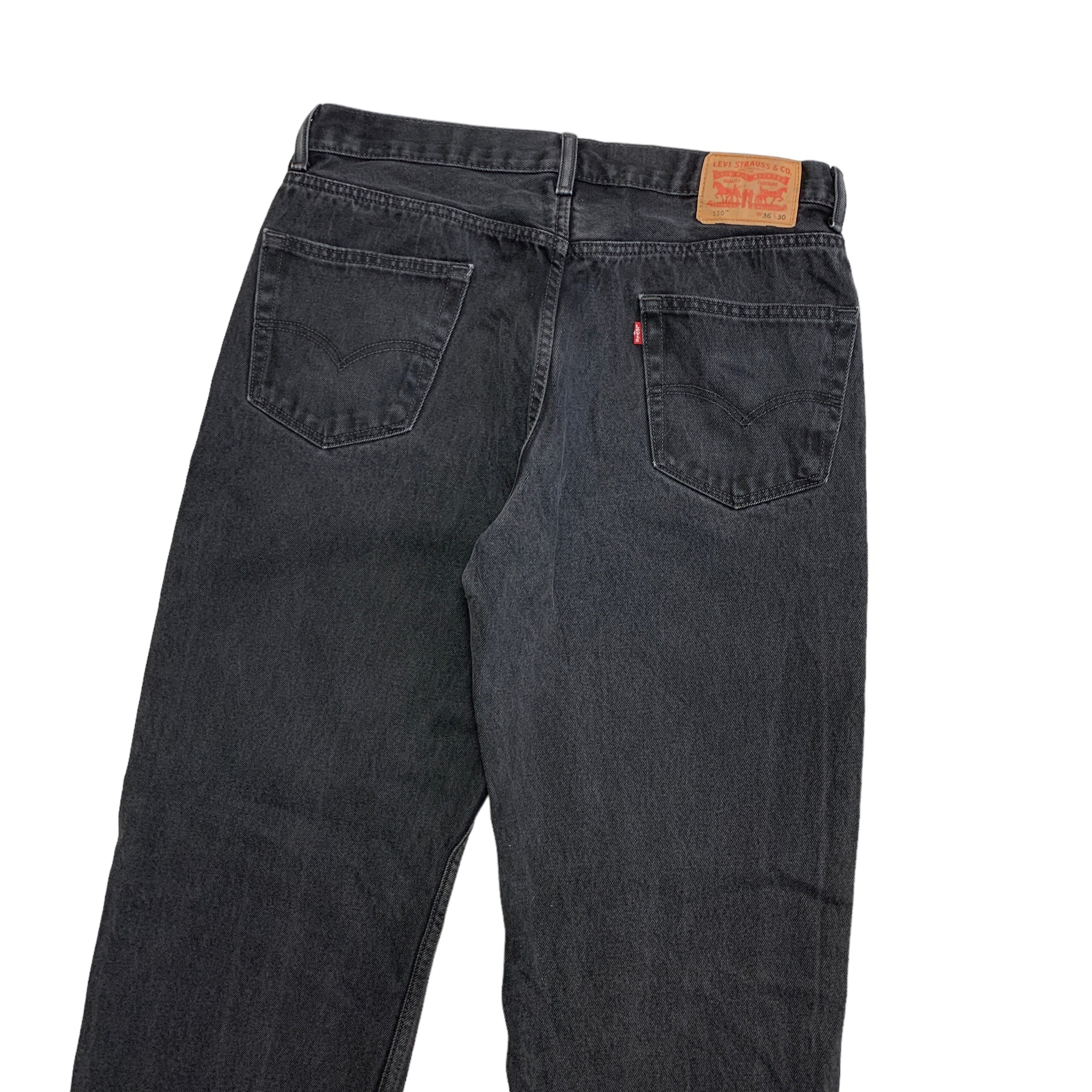 Levis 550 Jeans W36 L30 Mens Black Baggy Relaxed Straight Fit Denim