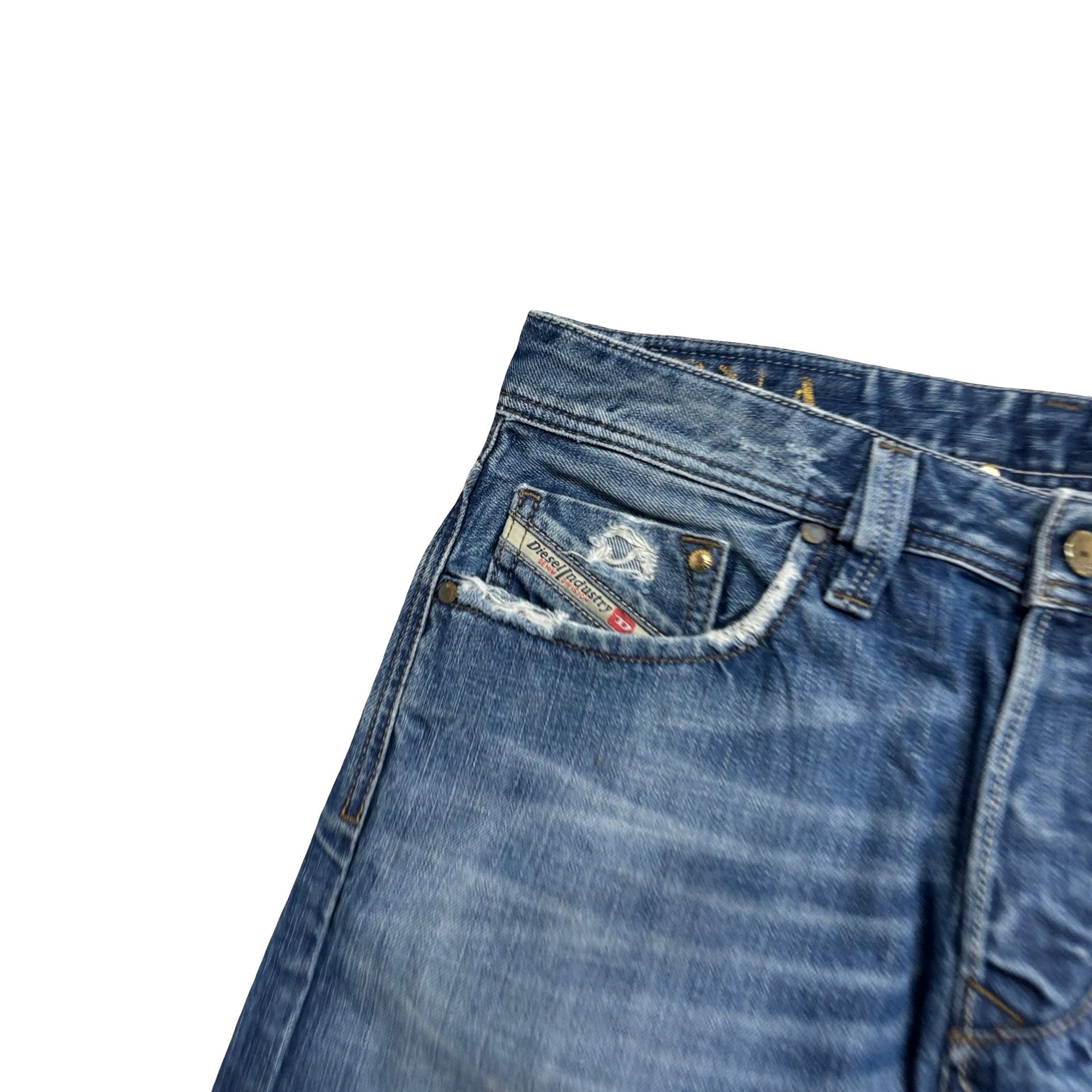 Diesel Larkee Jeans W30 L33 Mens Mid Blue Regular Straight Fit Denim