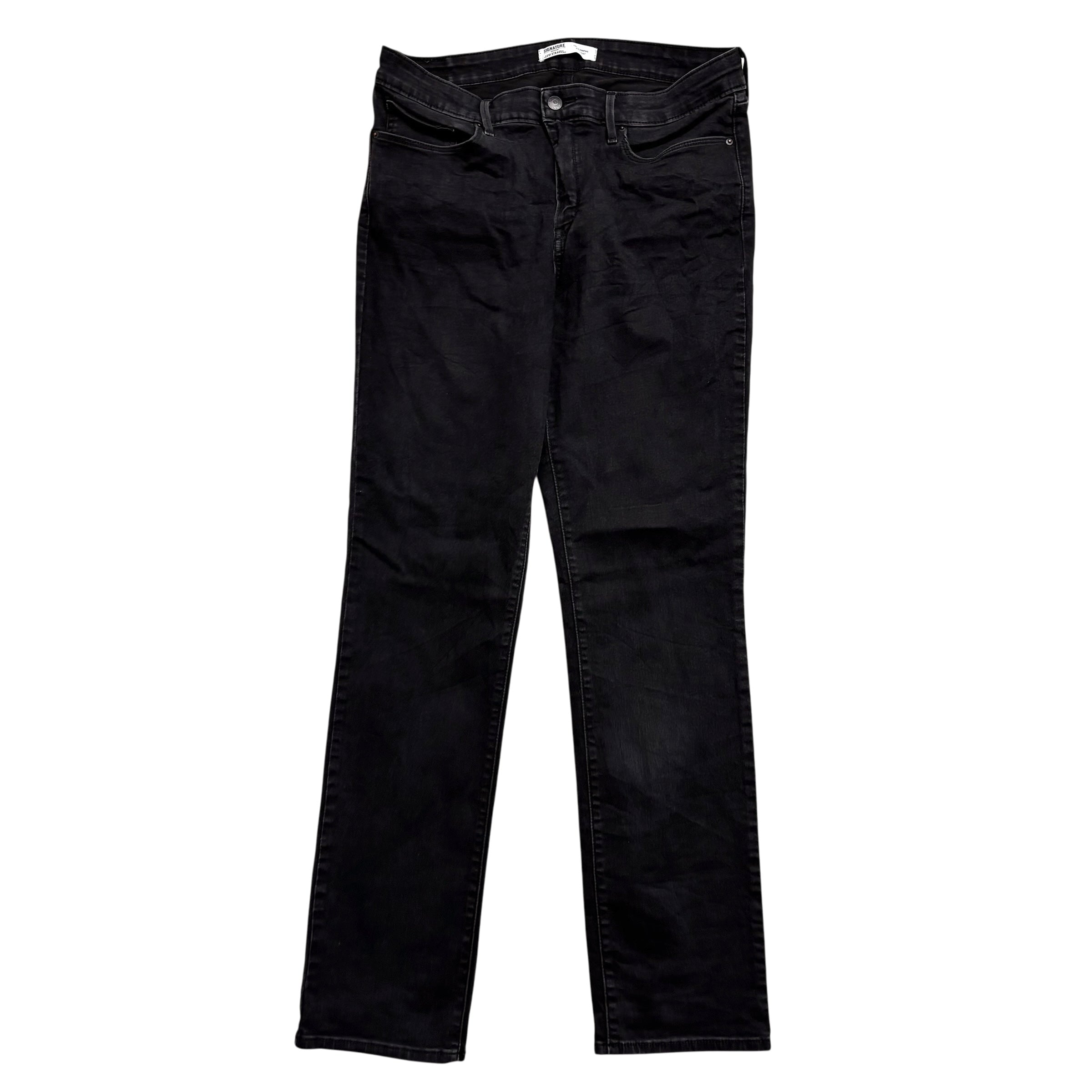 Levis Signature Jeans W33 L34 Womens Shaping Straight Fit Black Stretch (E)