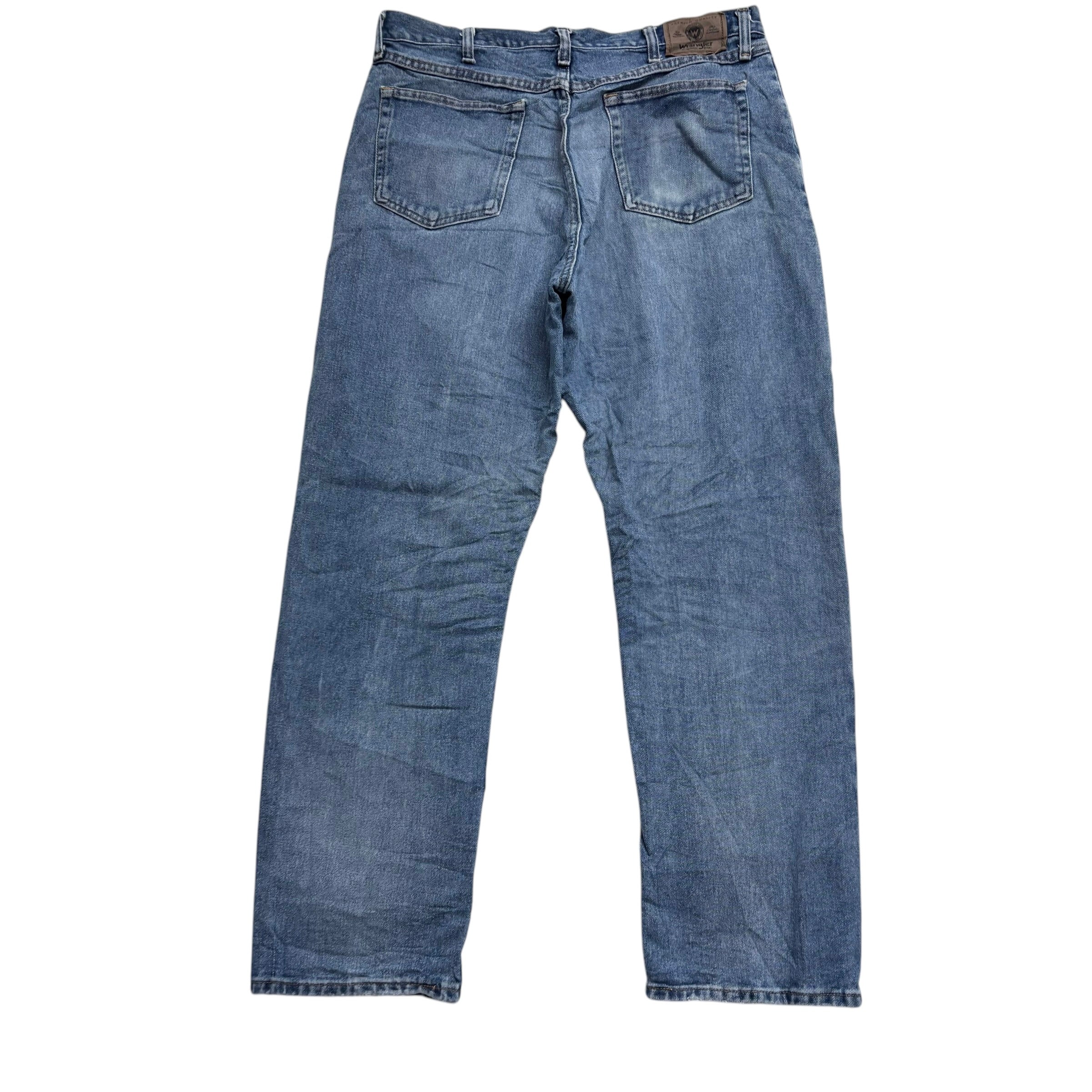 Wrangler Jeans W35 L32 Mens Mid Blue Baggy Relaxed Straight Fit Denim