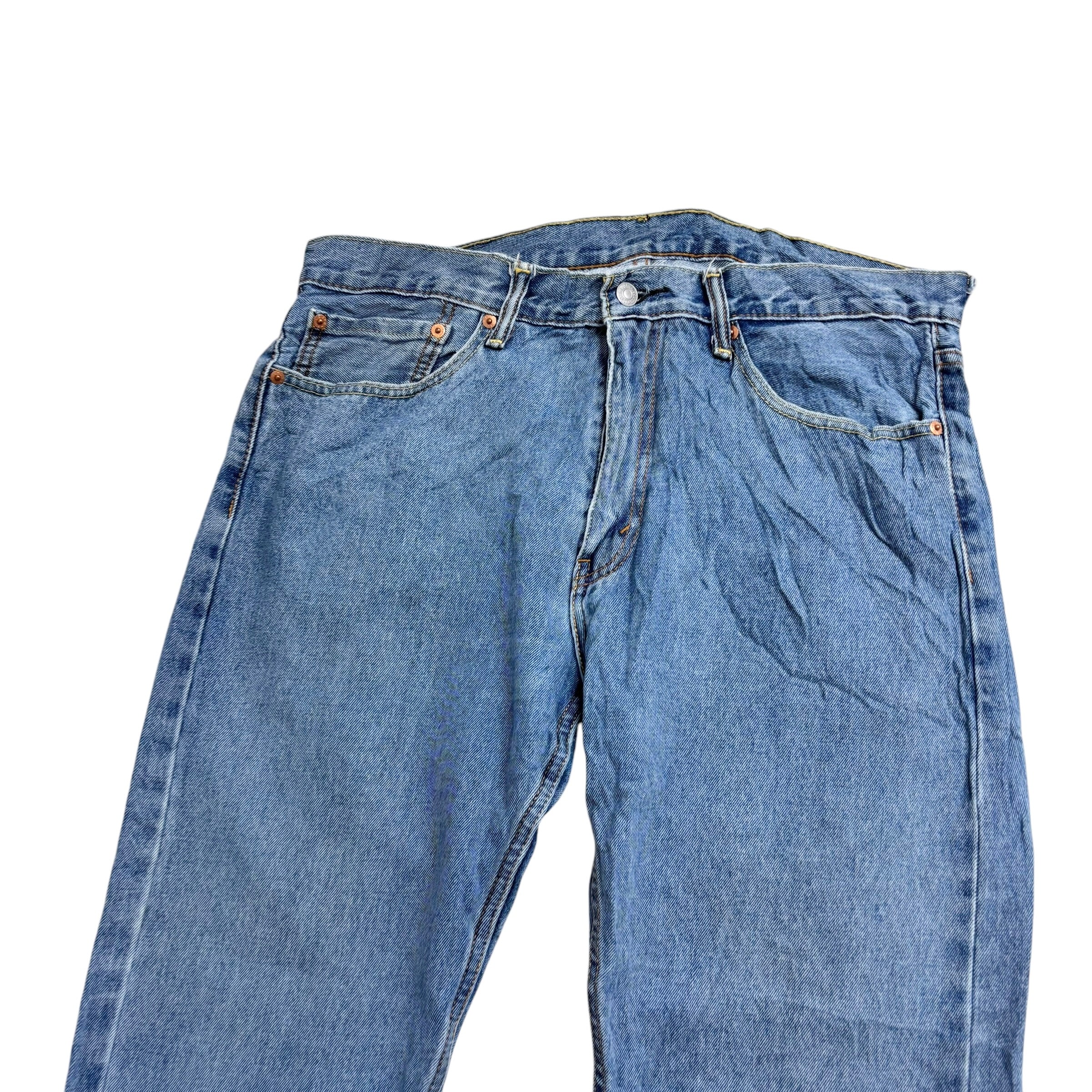 Levis 505 Jeans W36 L29 Mens Light Blue Regular Straight Fit Denim