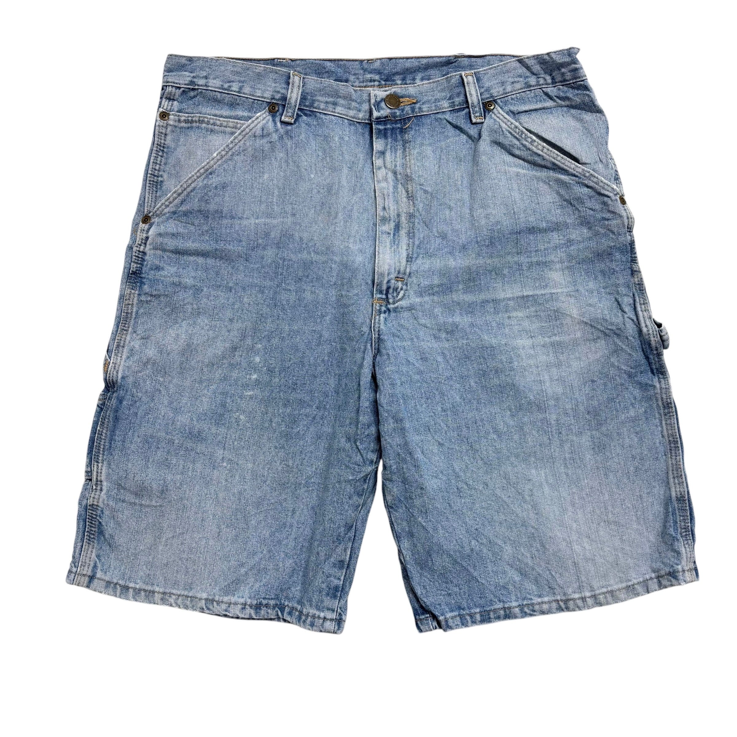 Wrangler Baggy Jorts W34 Mens Light Blue Denim Shorts Relaxed Fit Carpenter