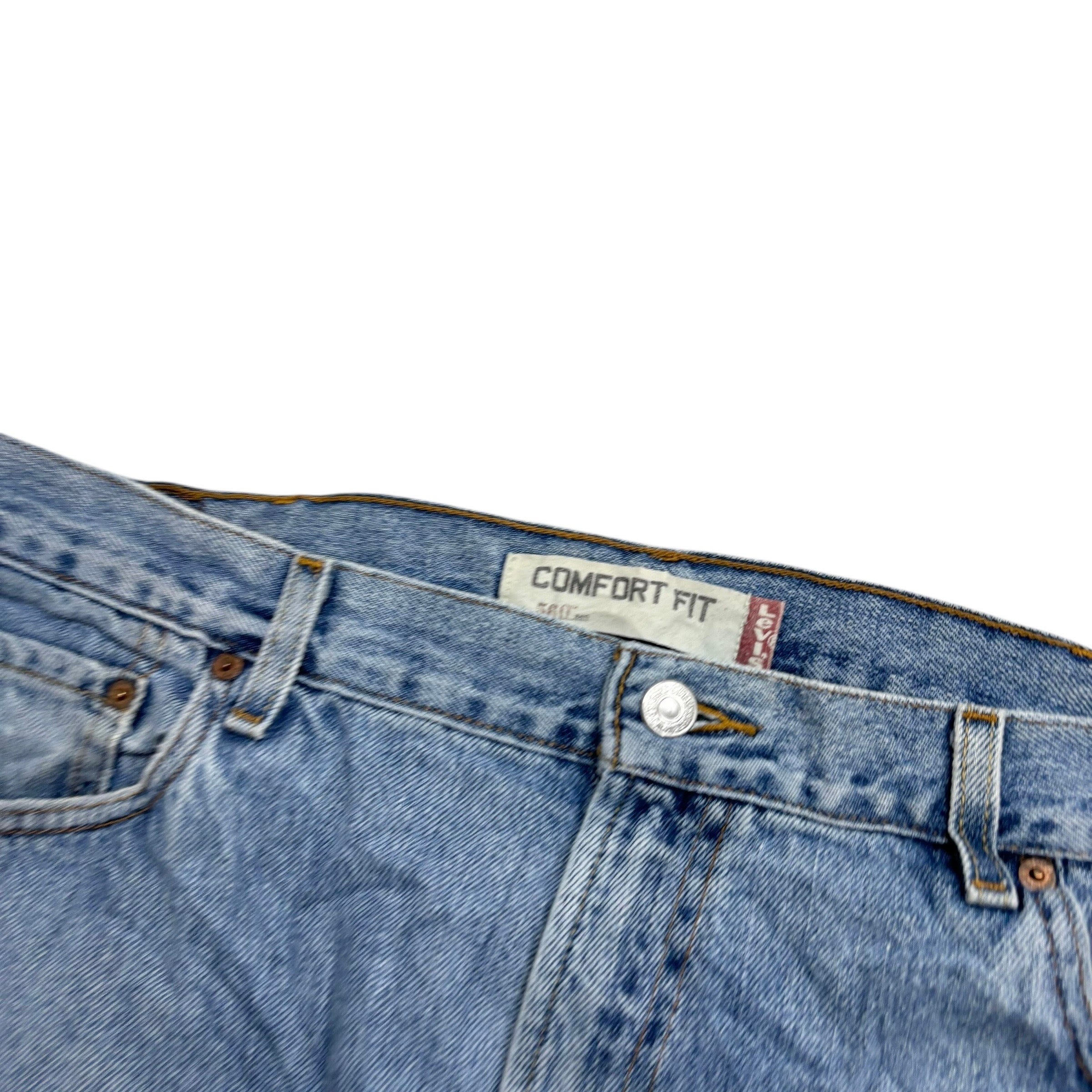 Levis 560 Jeans W40 L30 Mens Light Blue Baggy Relaxed Comfort Fit Vintage Denim