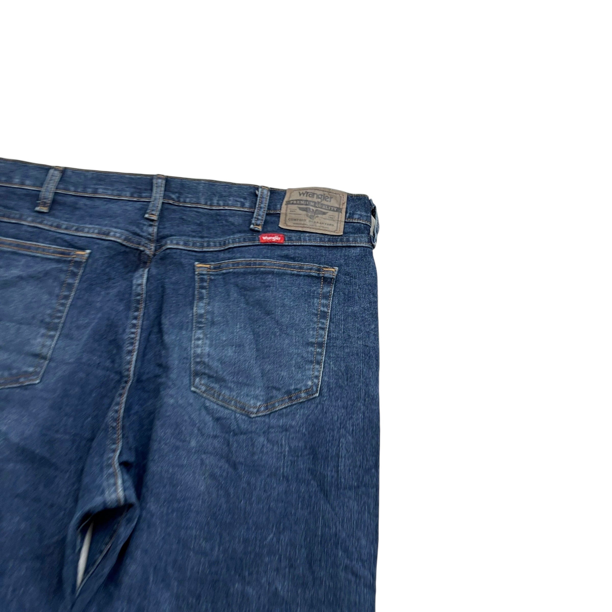 Wrangler Jeans W38 L32 Mens Dark Blue Relaxed Straight Fit Stretch Denim (E)