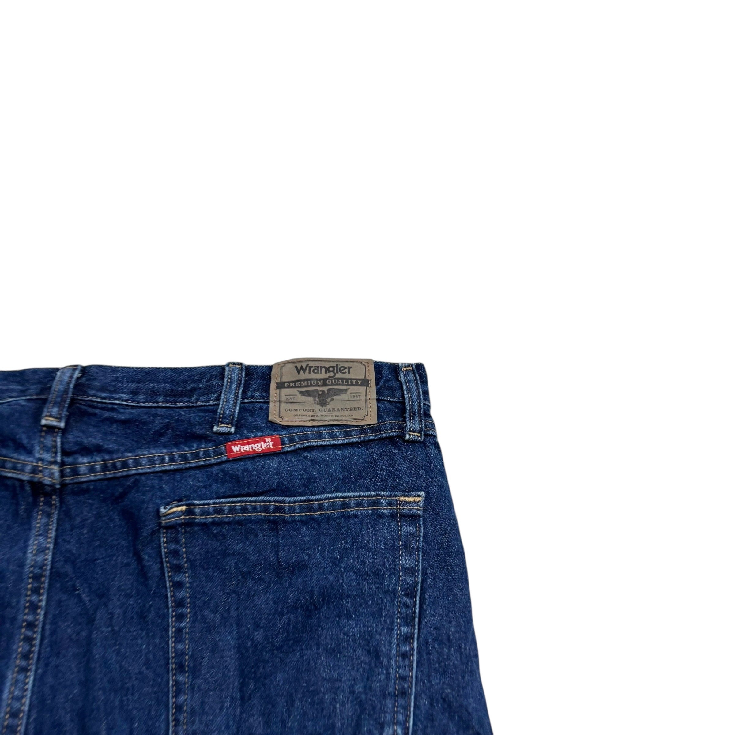 Wrangler Jeans W40 L31 Mens Dark Blue Regular Straight Fit Denim (E)