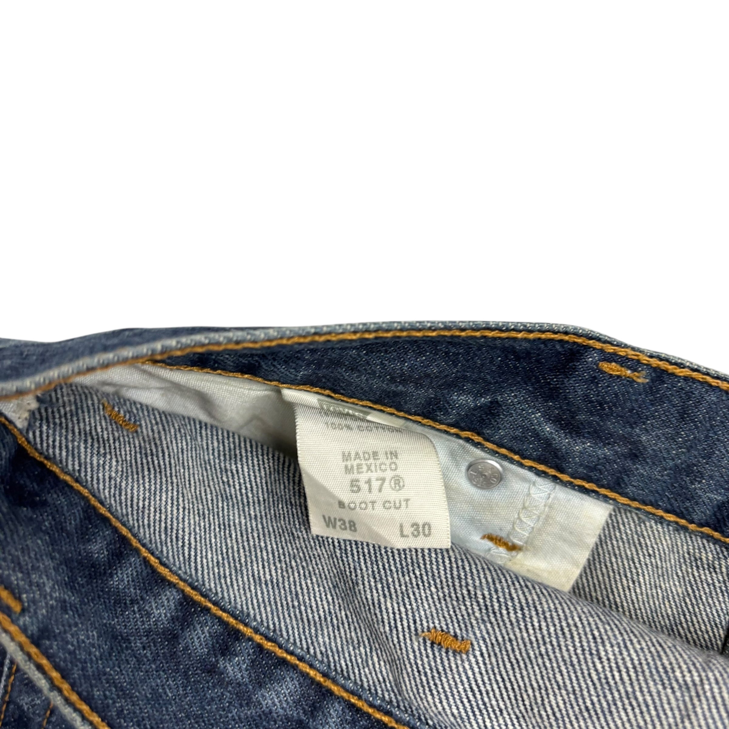 Levis 517 Jeans W38 L27 Mens Mid Blue Regular Bootcut Fit Vintage Denim (E)