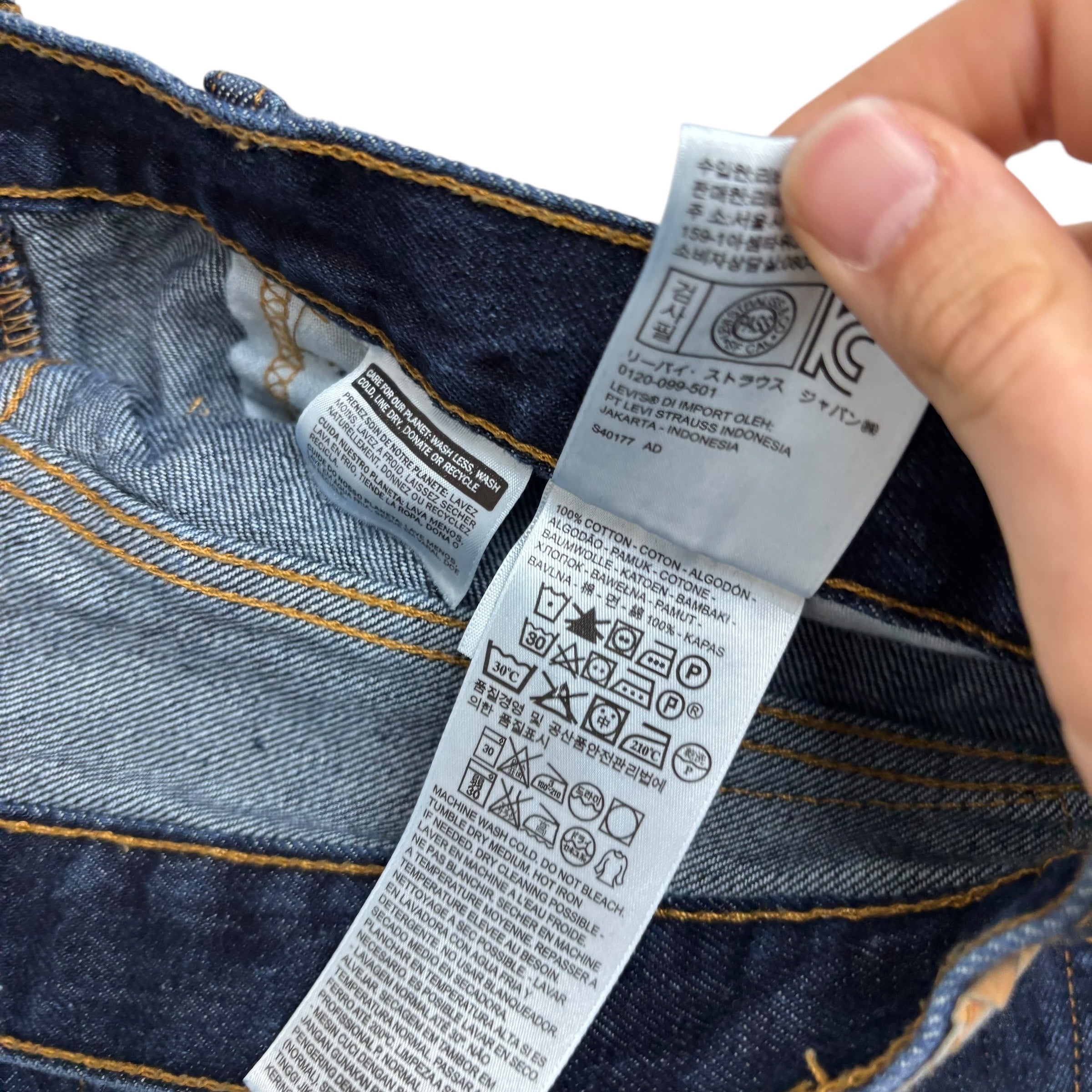 Levis 505 Jeans W36 L34 Mens Dark Blue Regular Straight Fit Denim