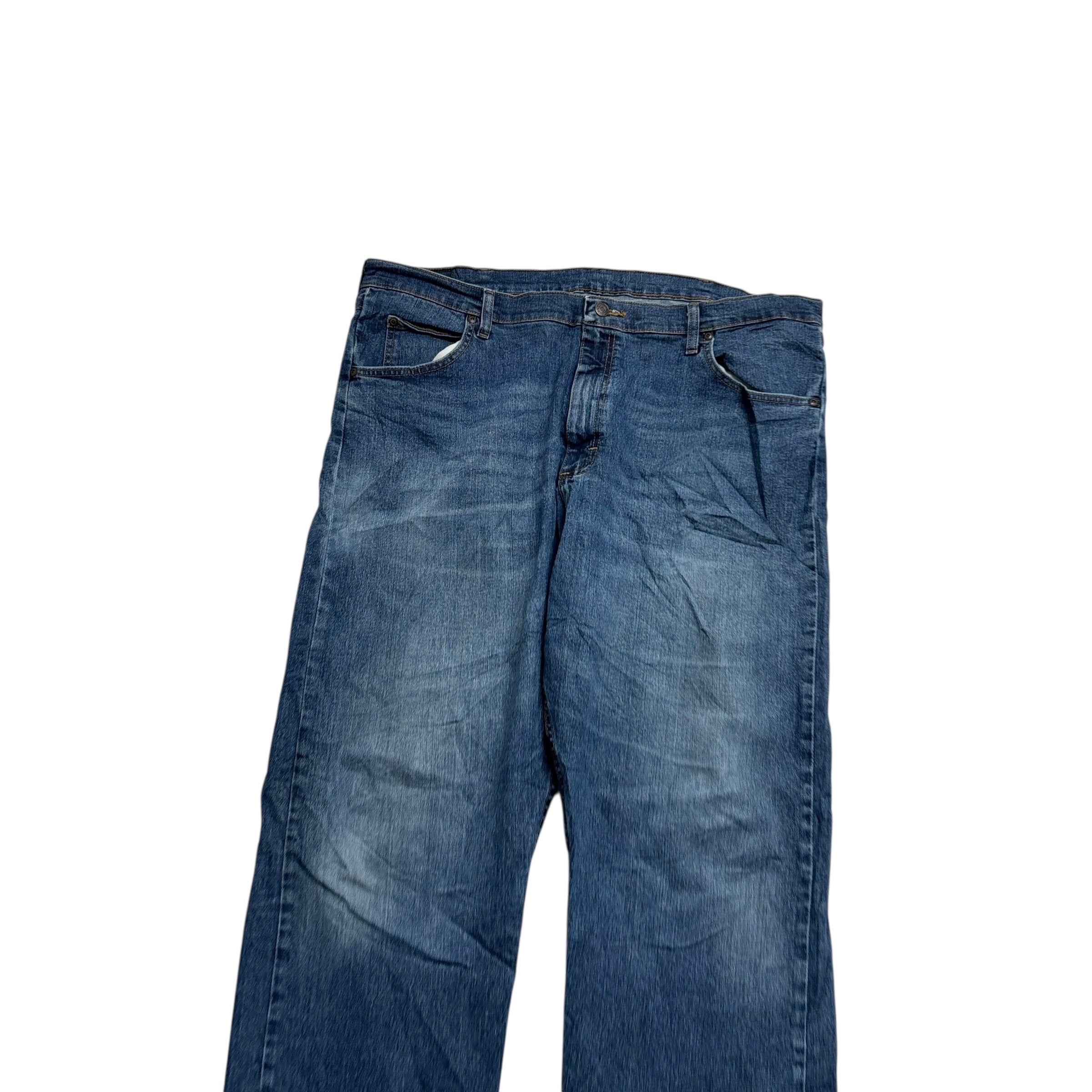 Wrangler Jeans W40 L32 Mens Dark Blue Relaxed Straight Fit Stretch Denim (E)
