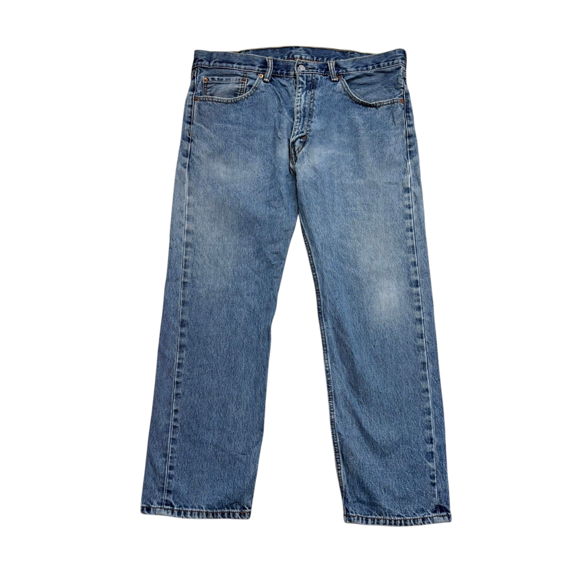Levis 505 Jeans W38 L29 Mens Mid Blue Regular Straight Fit Denim