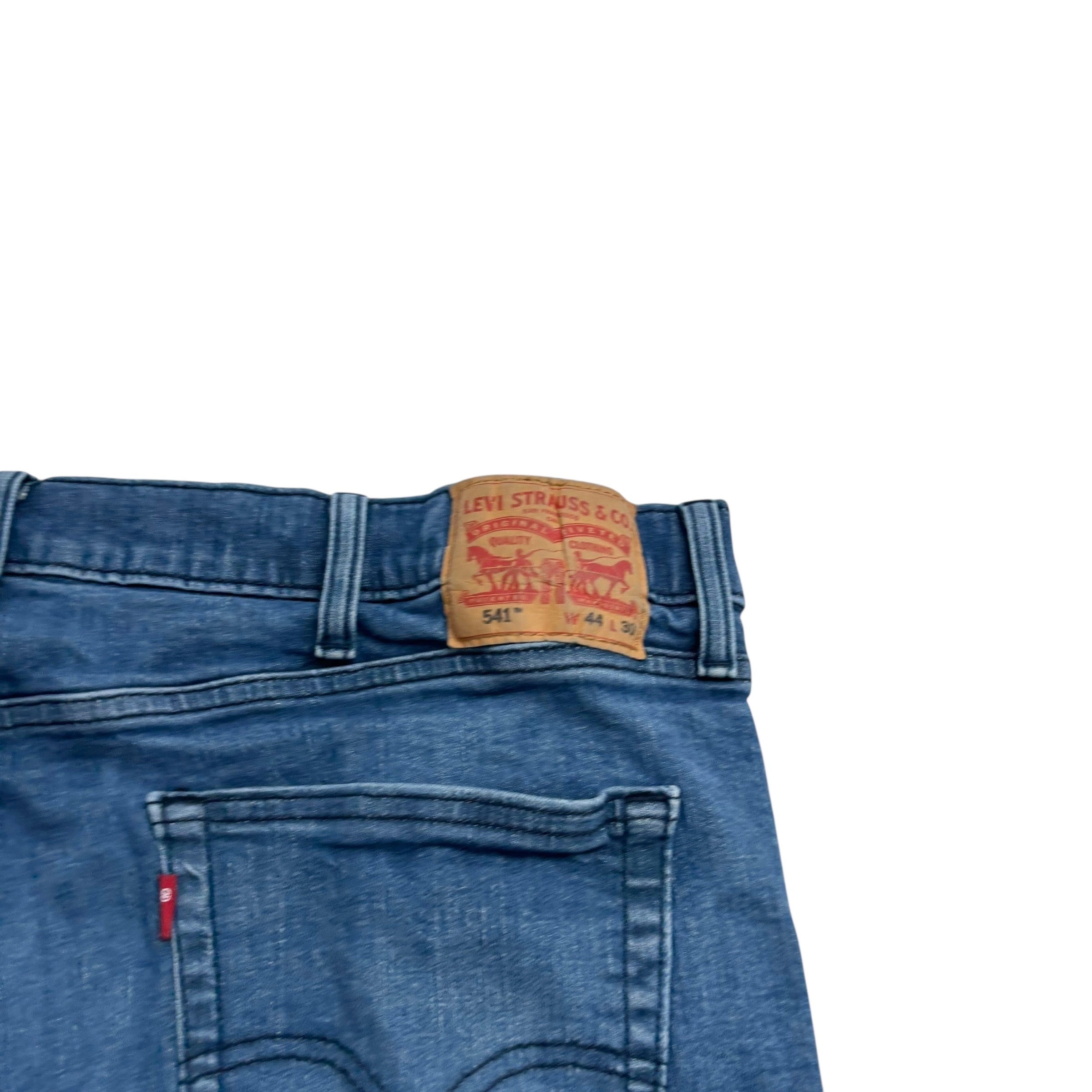 Levis 541 Jeans W44 L29 Mens Navy Blue Athletic Tapered Fit Stretch Denim