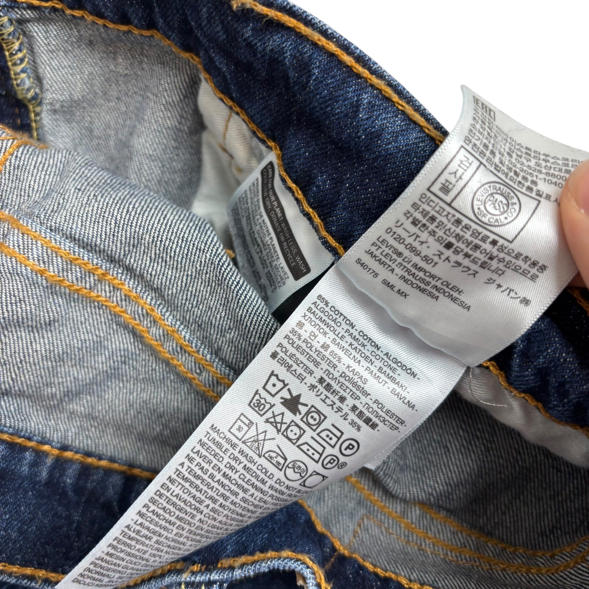 Levis 505 Jeans W38 L30 Mens Dark Blue Regular Straight Fit Denim (E)