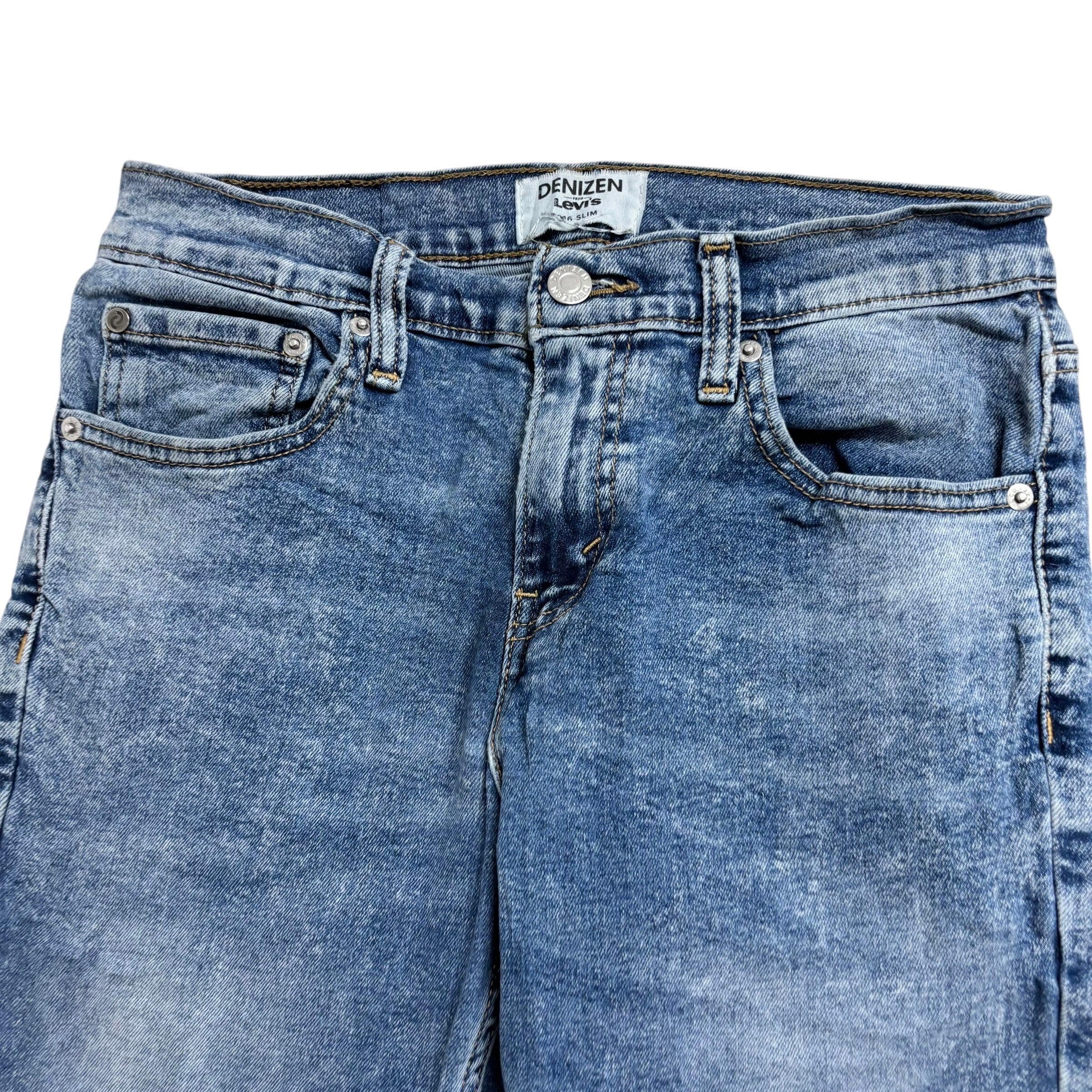 Levis Denizen Jeans W28 L30 Mens Mid Blue Slim Fit Stretch Denim