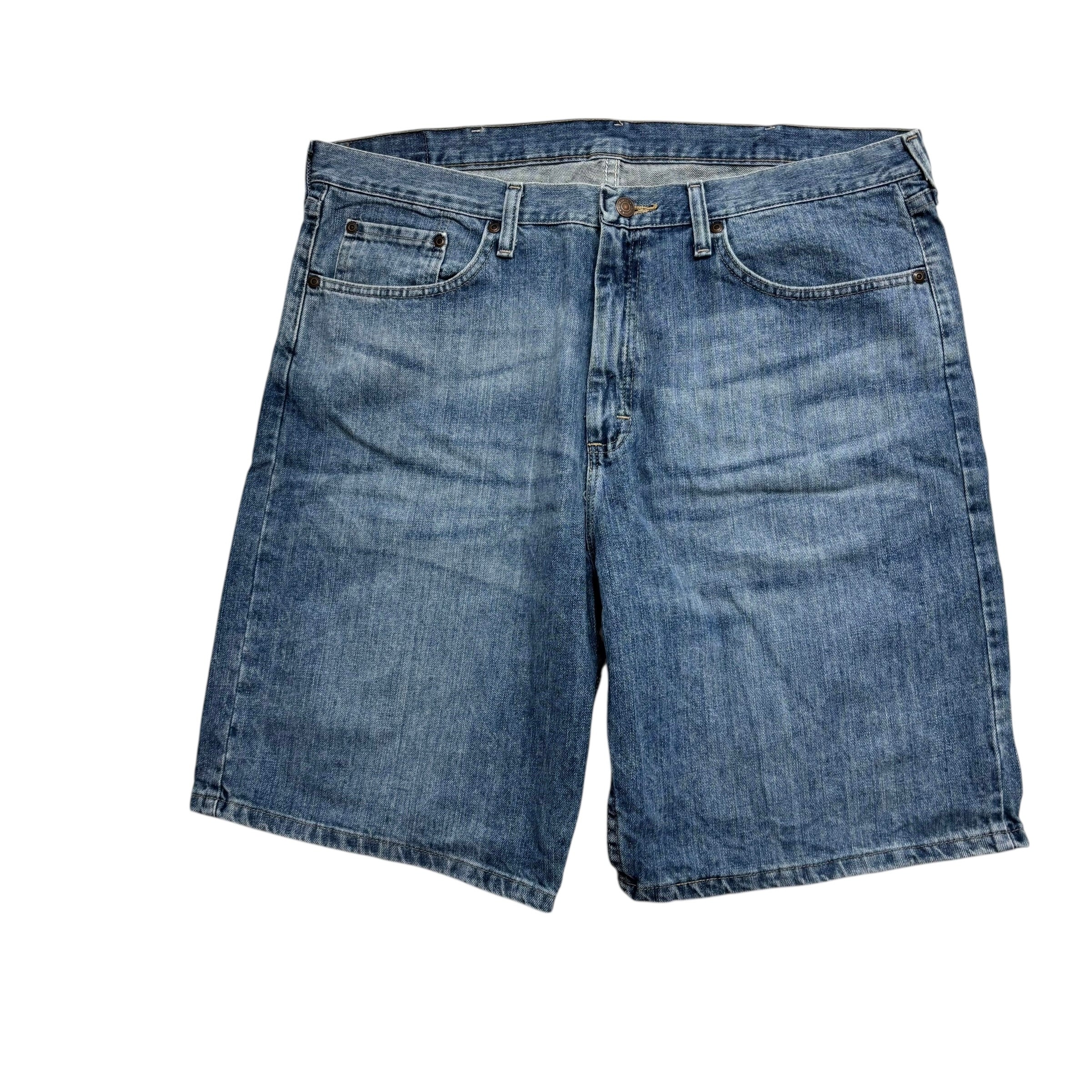 Wrangler Baggy Jorts W38 Mens Denim Shorts Mid Blue Relaxed Fit (E)