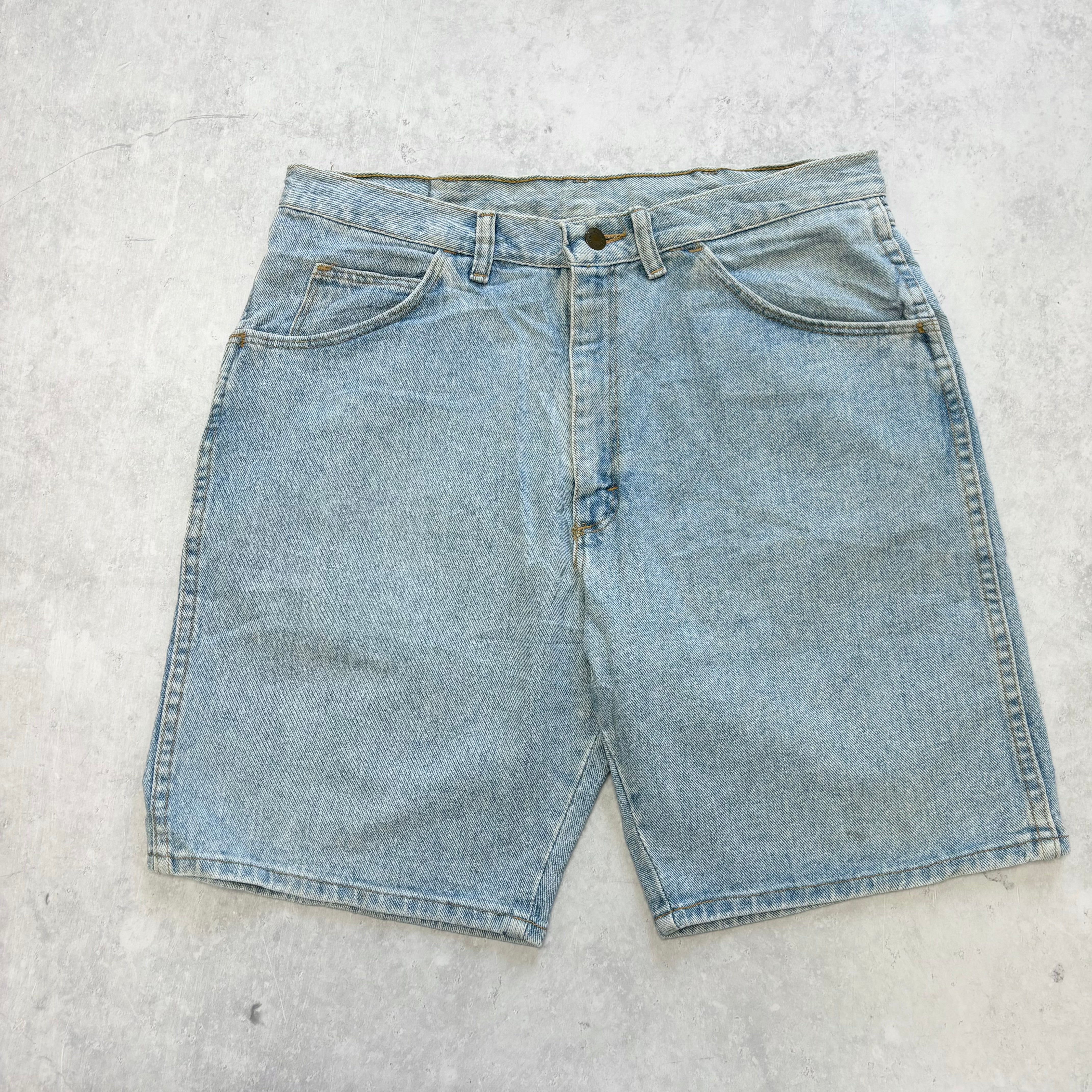 Vintage Wrangler Jorts W34 Mens Denim Shorts Light Blue Regular Fit