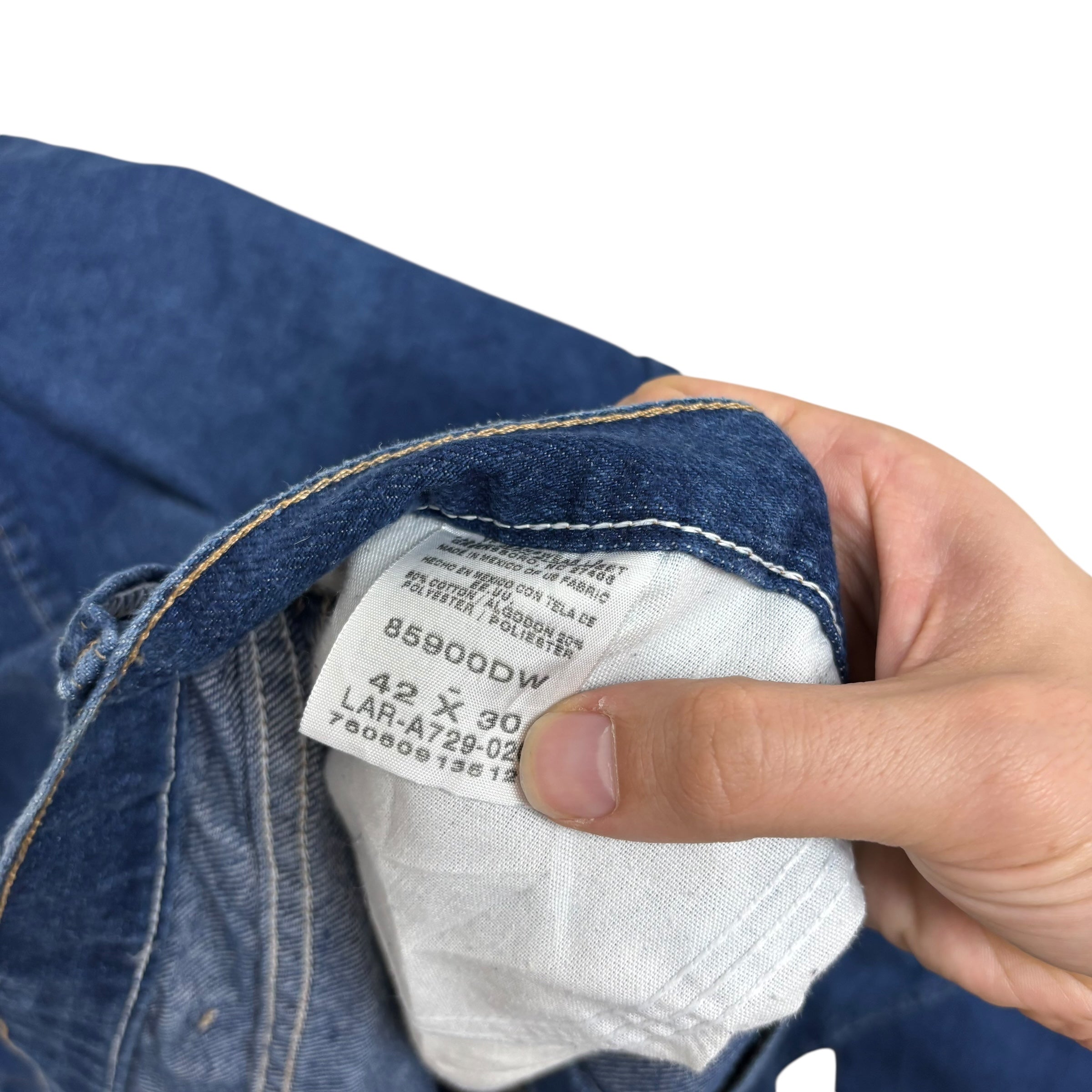 Wrangler Jeans W42 L30 Mens Dark Blue Regular Straight Fit Vintage Denim (E)