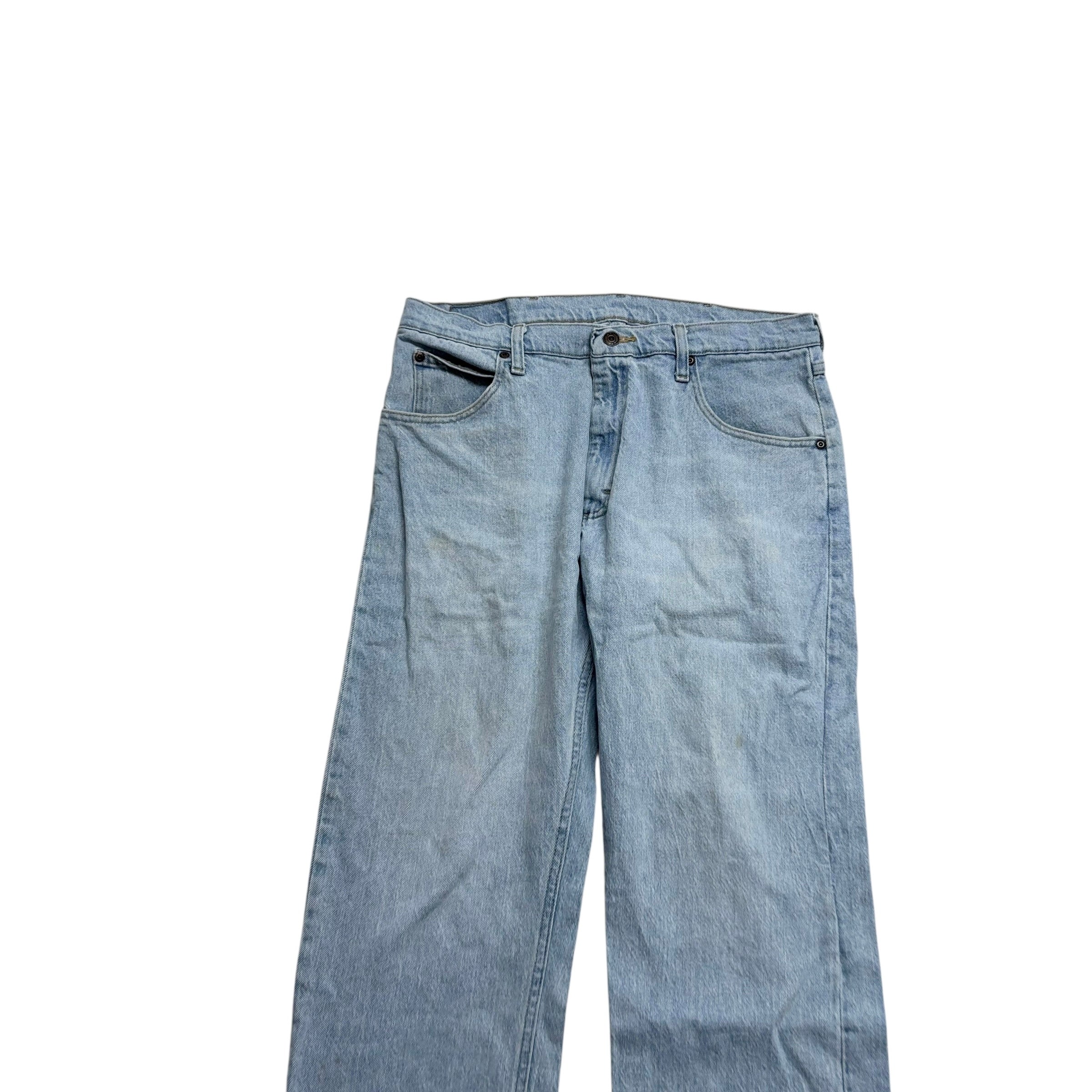 Wrangler Jeans W34 L29 Mens Light Blue Regular Straight Fit Stretch Denim