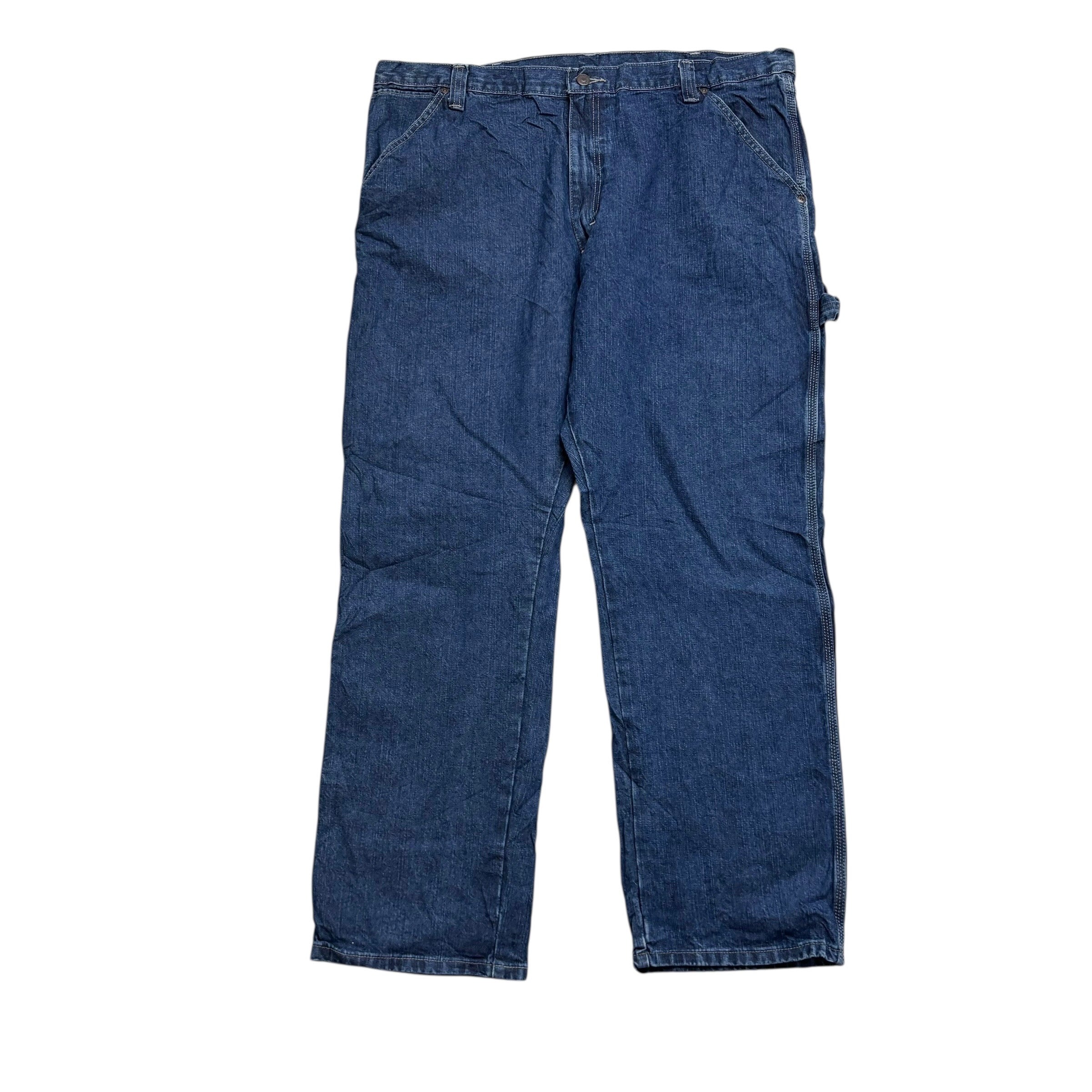 Wrangler Carpenter Jeans W40 L31 Mens Dark Blue Relaxed Straight Fit Denim (E)