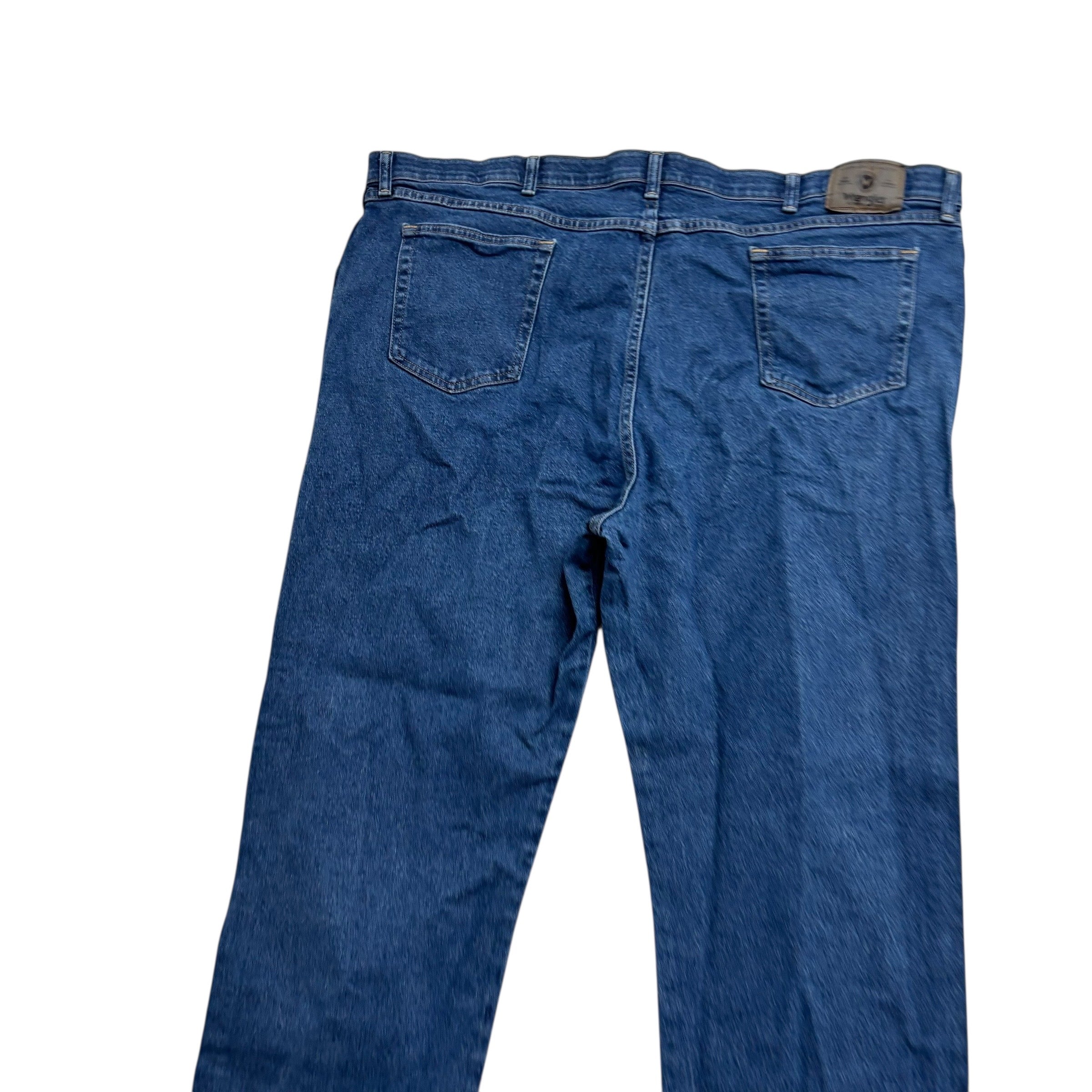 Wrangler Jeans W48 L30 Mens Mid Blue Regular Straight Fit Stretch Denim (E)