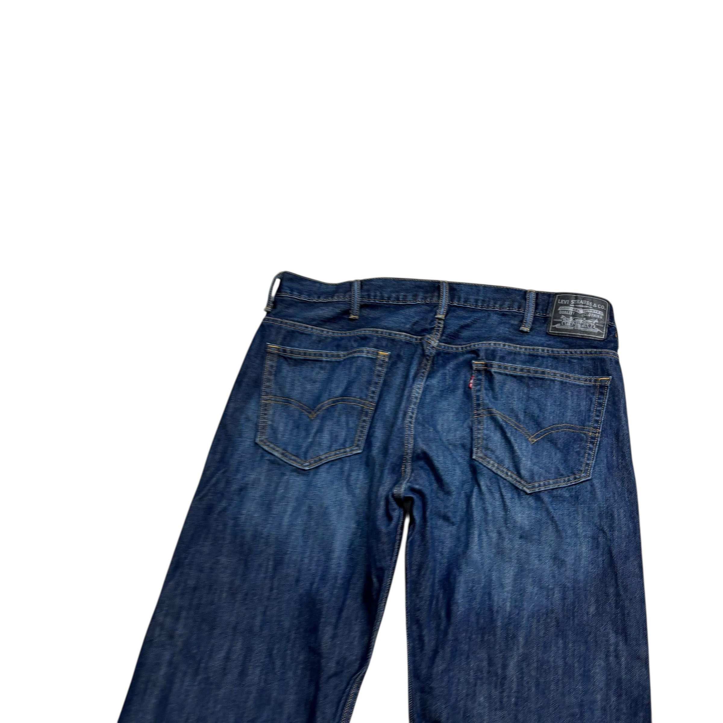 Levis 569 Jeans W38 L32 Mens Dark Blue Baggy Relaxed Straight Fit Denim (E)