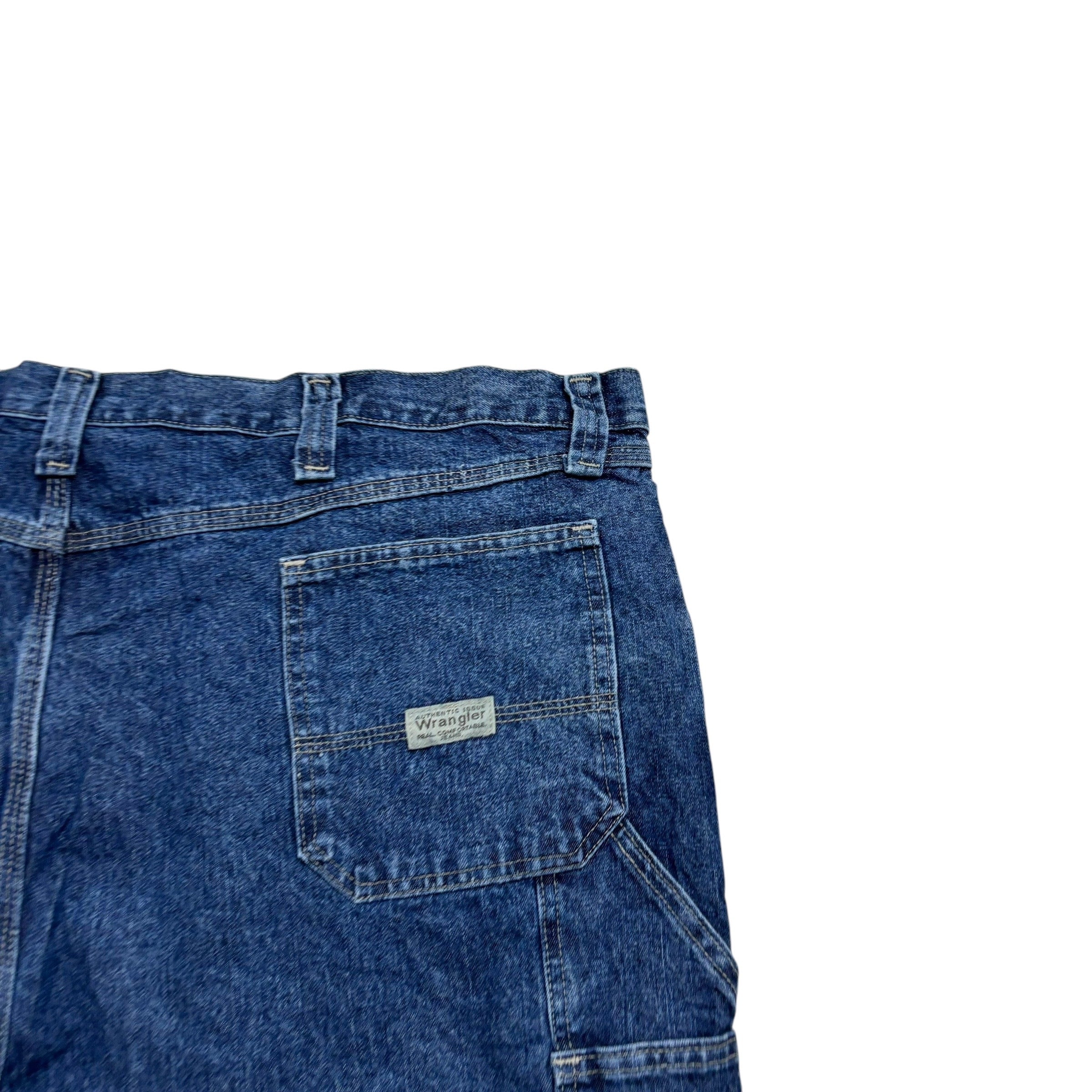Wrangler Jorts W48 Mens Mid Blue Denim Shorts Baggy Relaxed Carpenter (E)