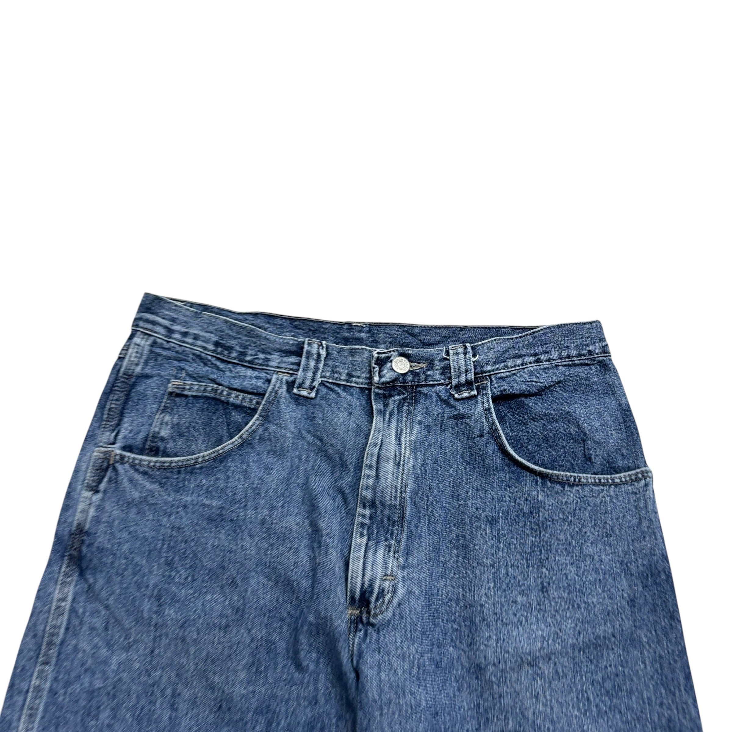 Vintage Wrangler Baggy Jorts W32 Mens Mid Blue Denim Shorts Relax Carpenter (E)