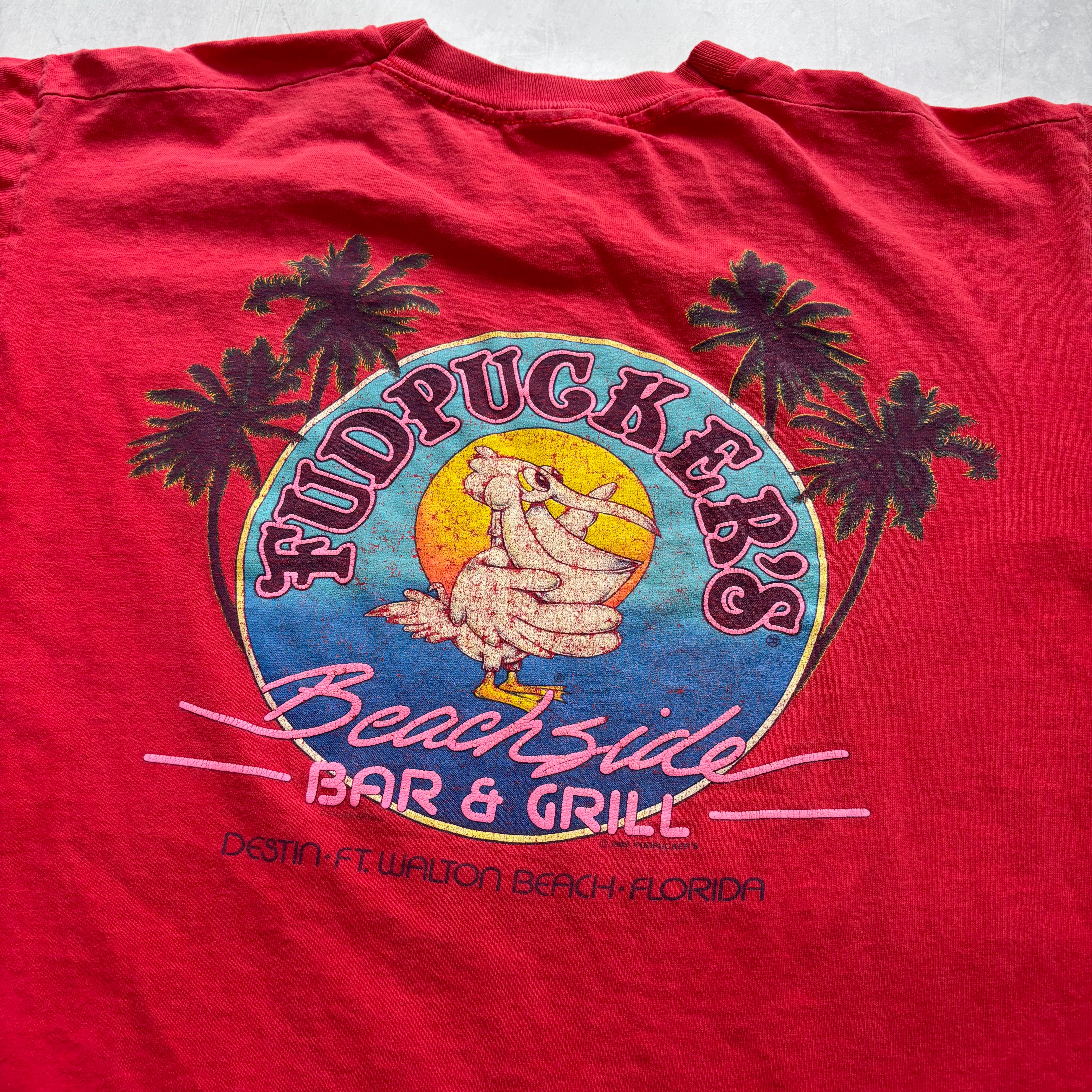 Vintage T Shirt Mens Large Red Single Stitch Graphic Print 90s USA