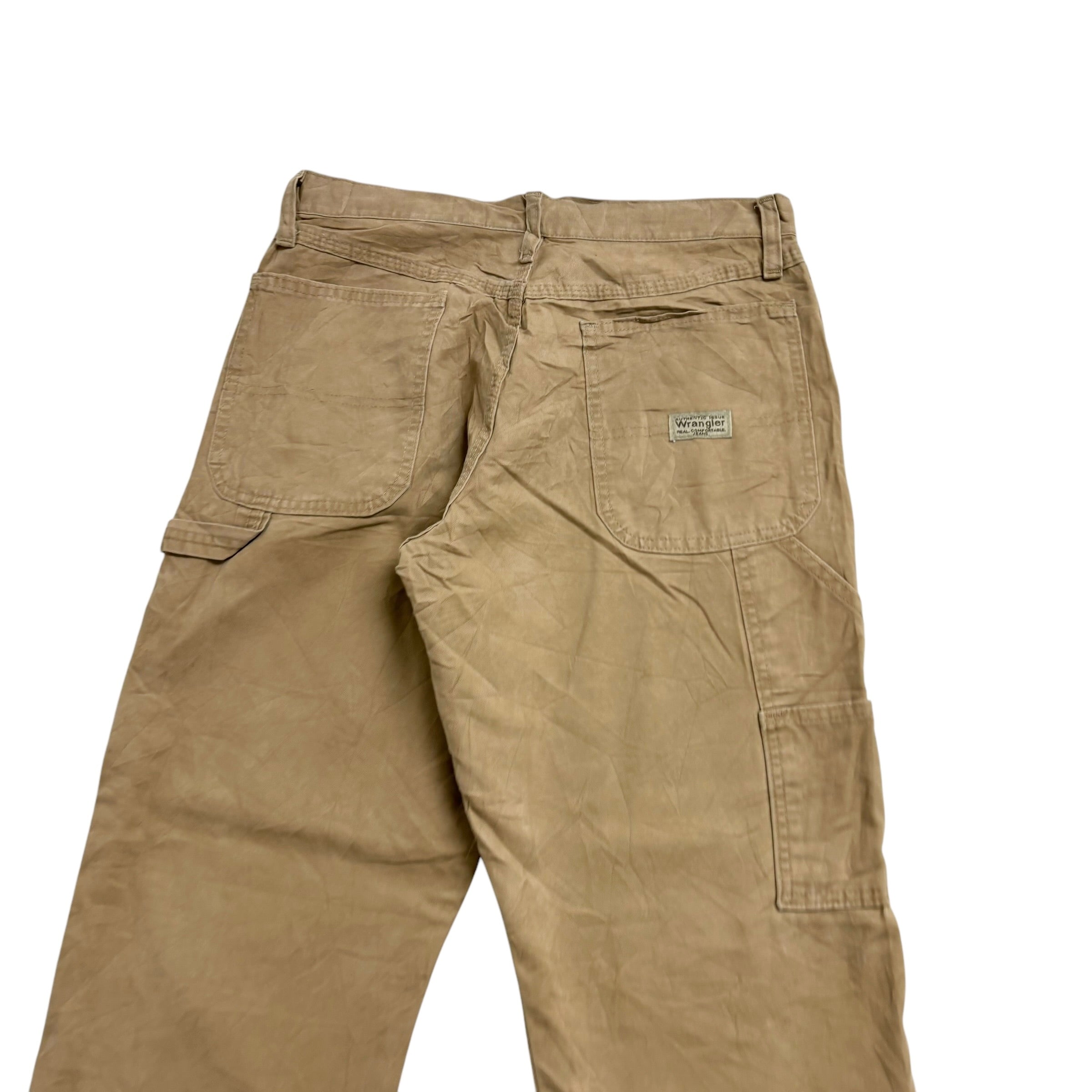 Wrangler Carpenter Pants W30 L30 Mens Brown Tan Baggy Relaxed Straight Fit