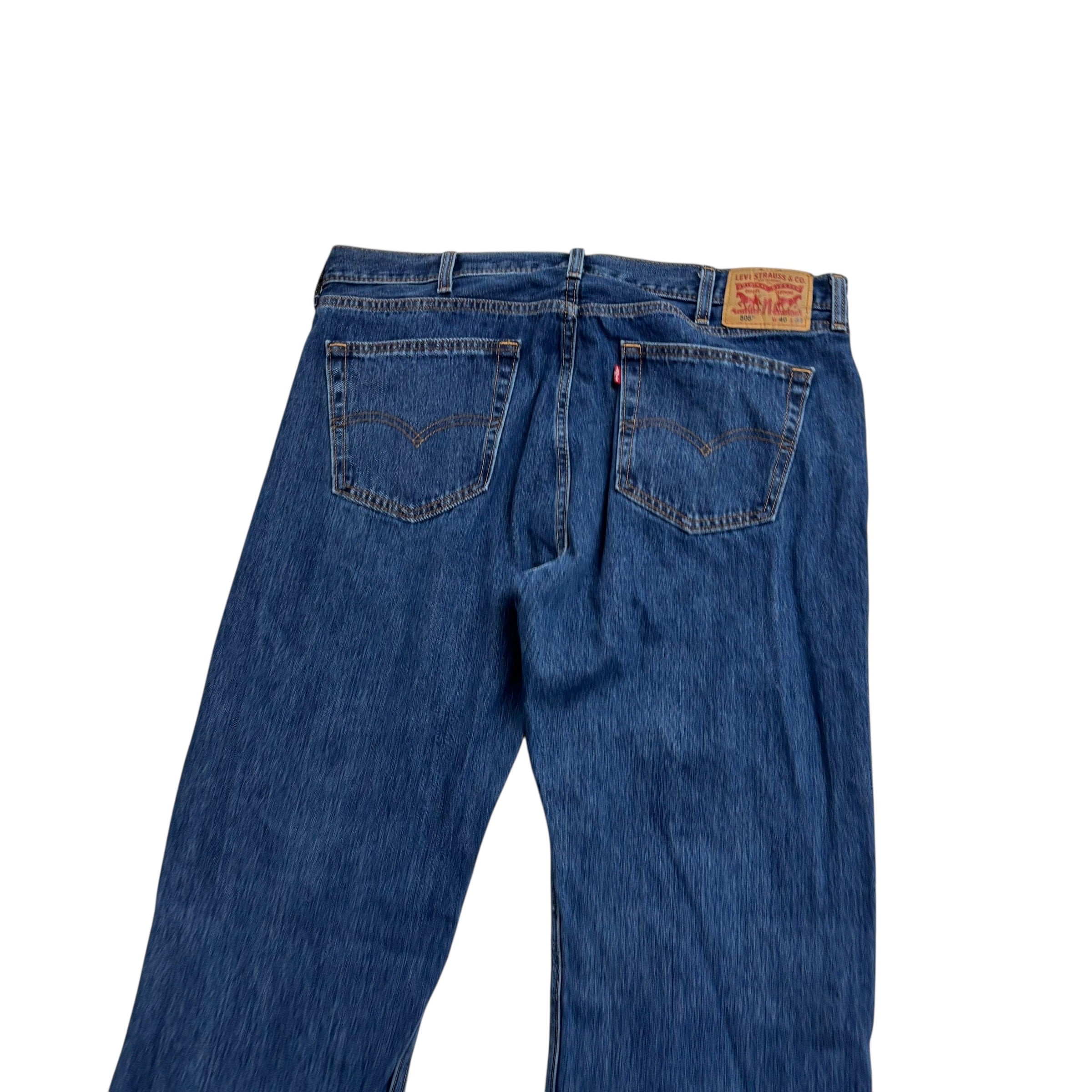 Levis 505 Jeans W40 L34 Mens Mid Blue Regular Straight Fit Denim (E)