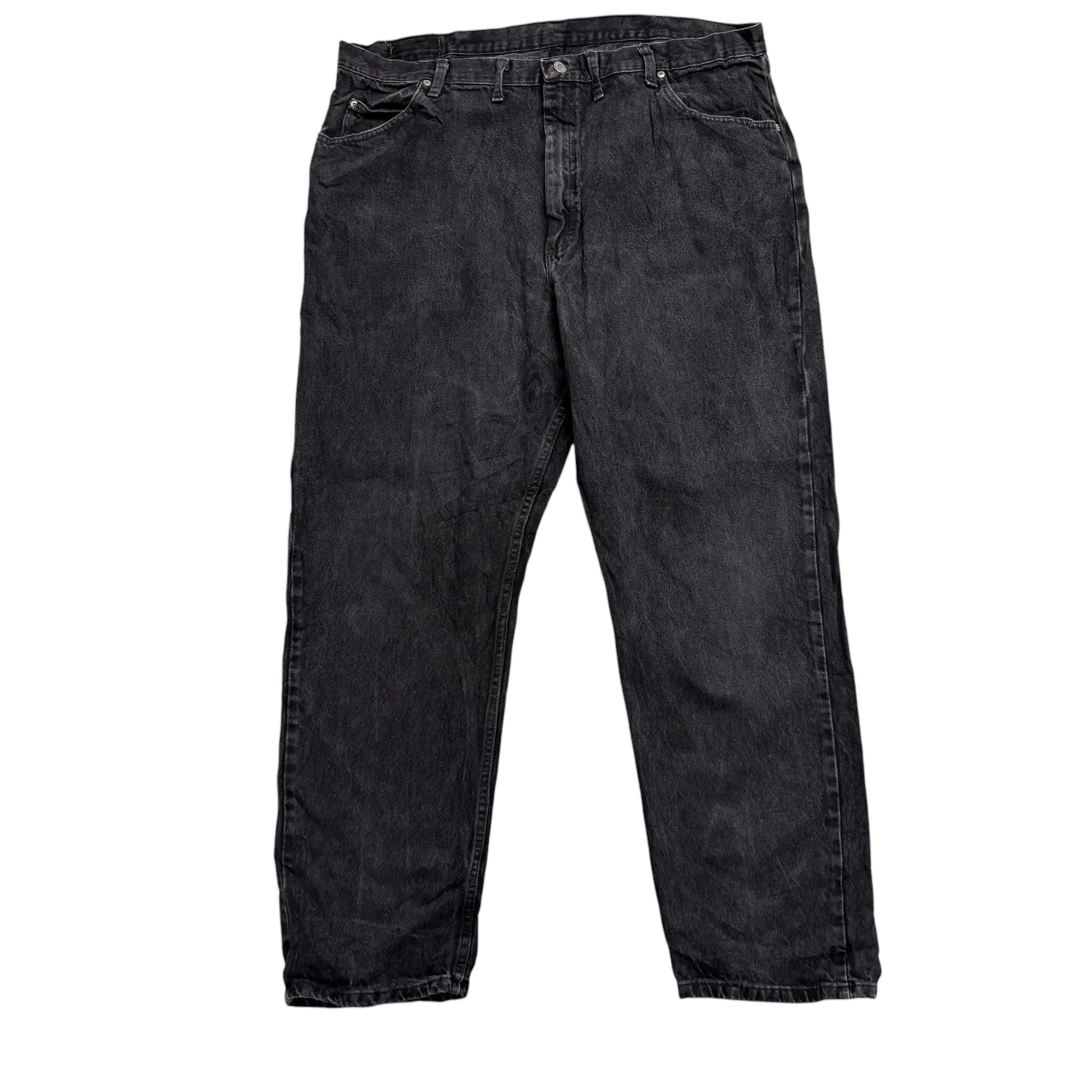 Wrangler Jeans W44 L32 Mens Black Baggy Relaxed Straight Fit Vintage Denim (E)