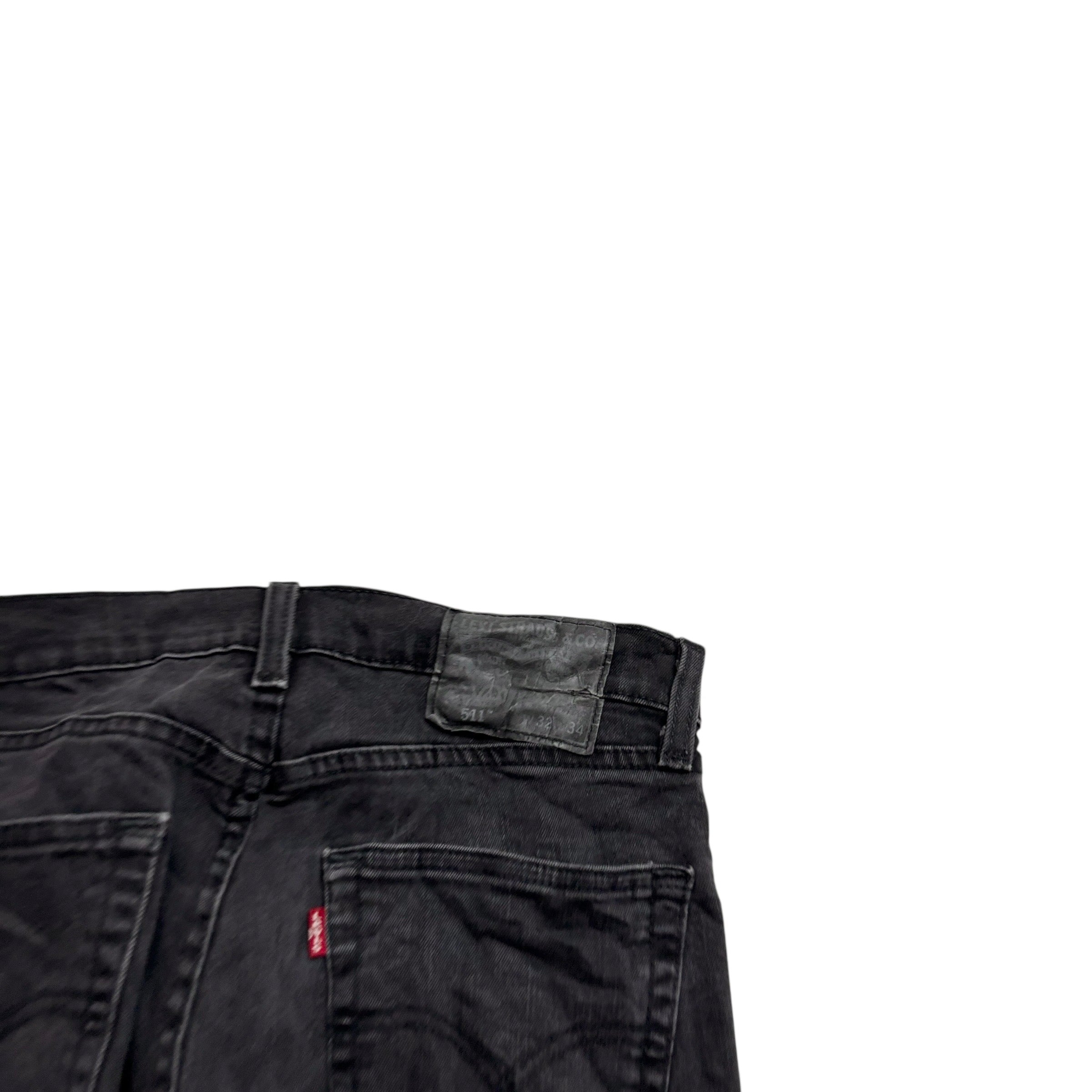 Levis 511 Jeans W32 L34 Mens Black Slim Fit Stretch Denim (E)