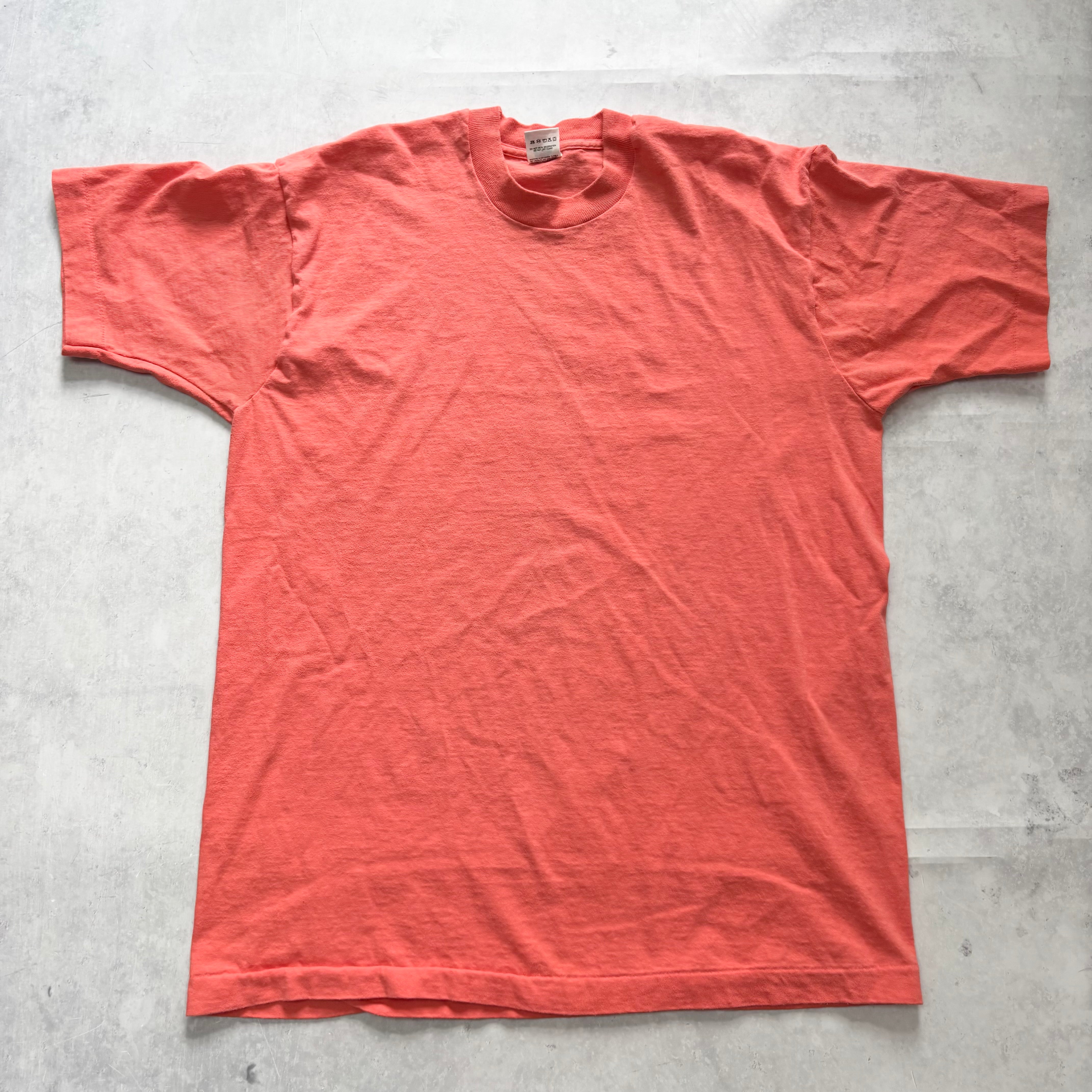Vintage Blank T Shirt Mens Large Peach Pink Single Stitch 90s Plain FOTL (E)