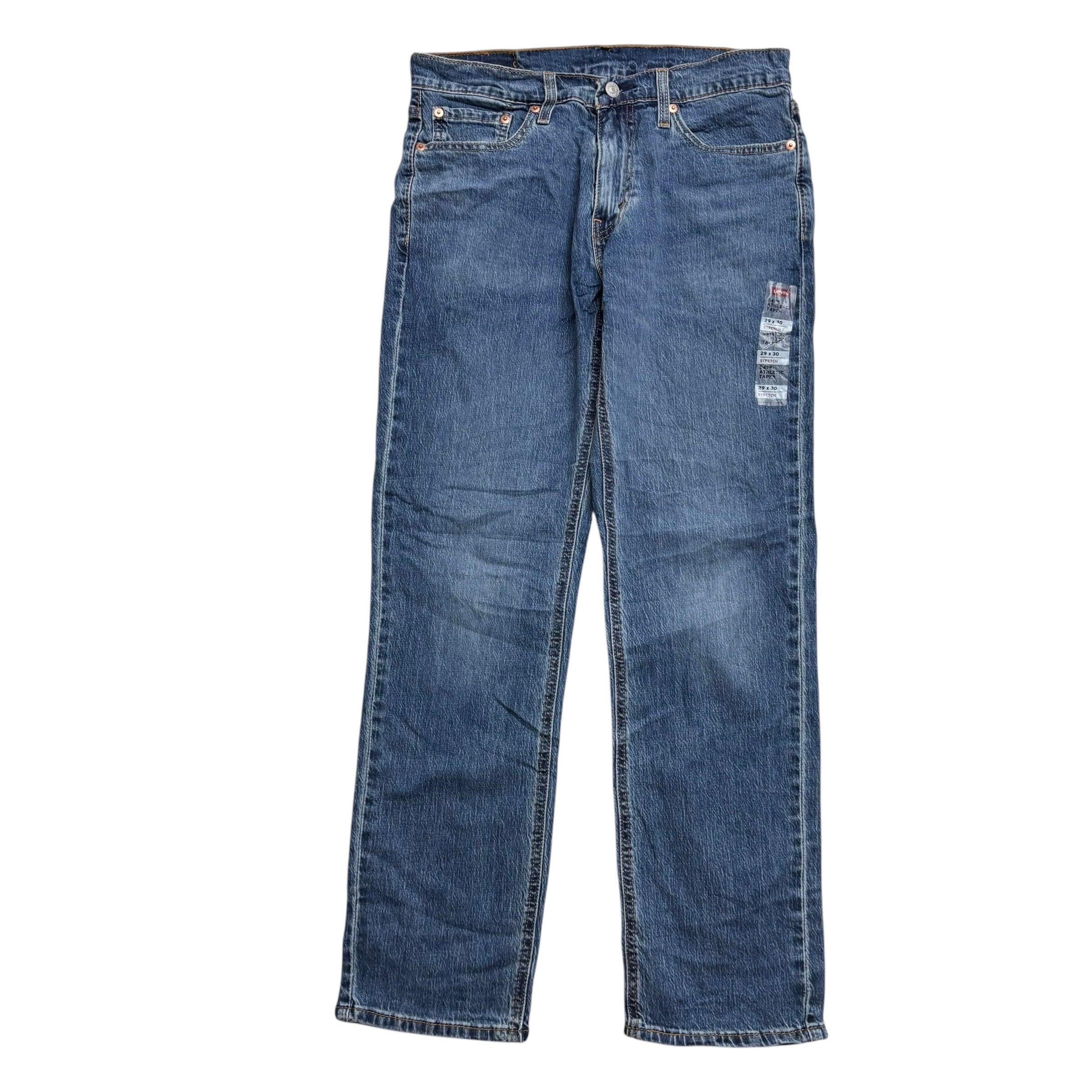 Levis 541 Jeans W29 L30 Mens Mid Blue Athletic Tapered Fit Stretch Denim (E)