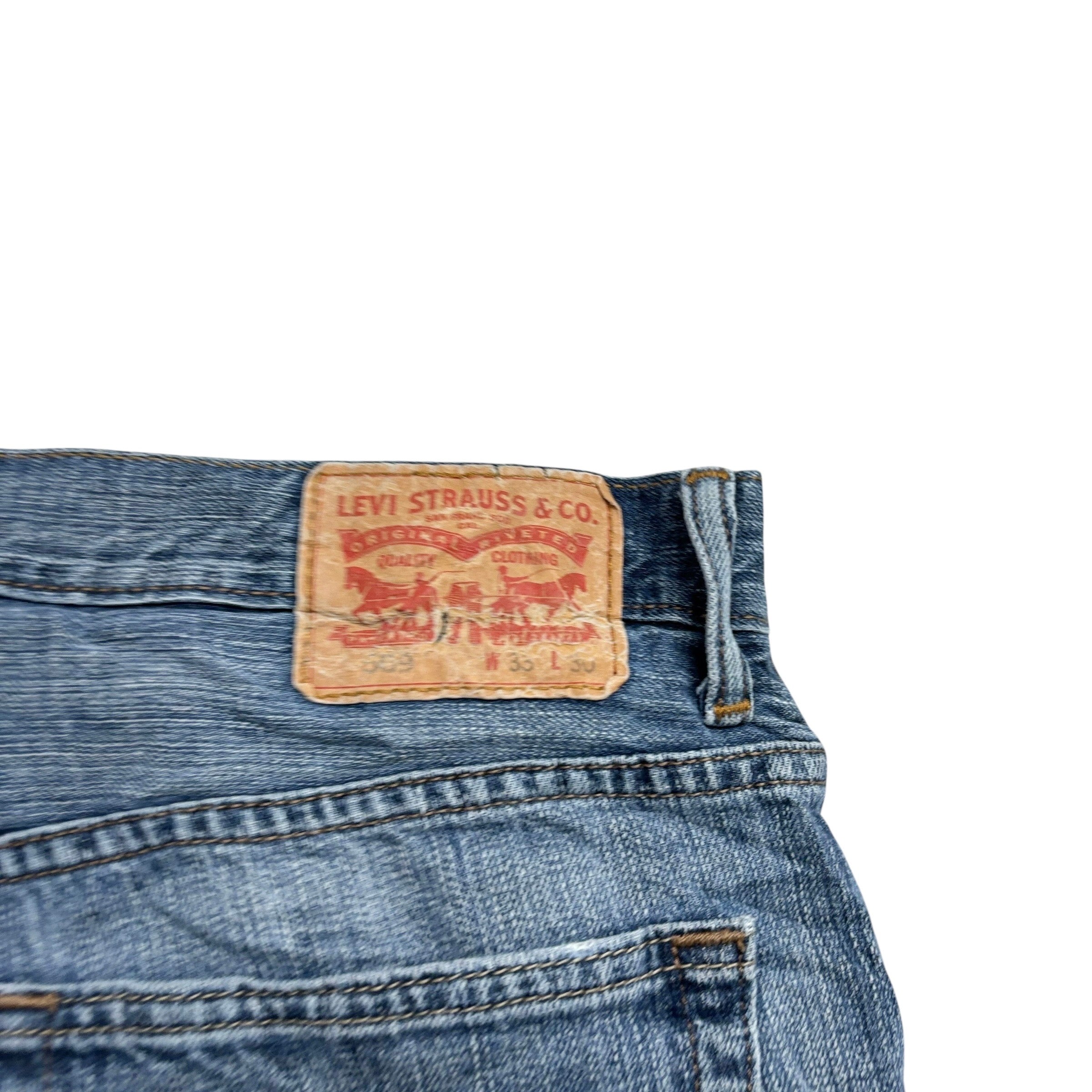 Levis 569 Jeans W33 L30 Mens Mid Blue Baggy Relaxed Straight Fit Denim