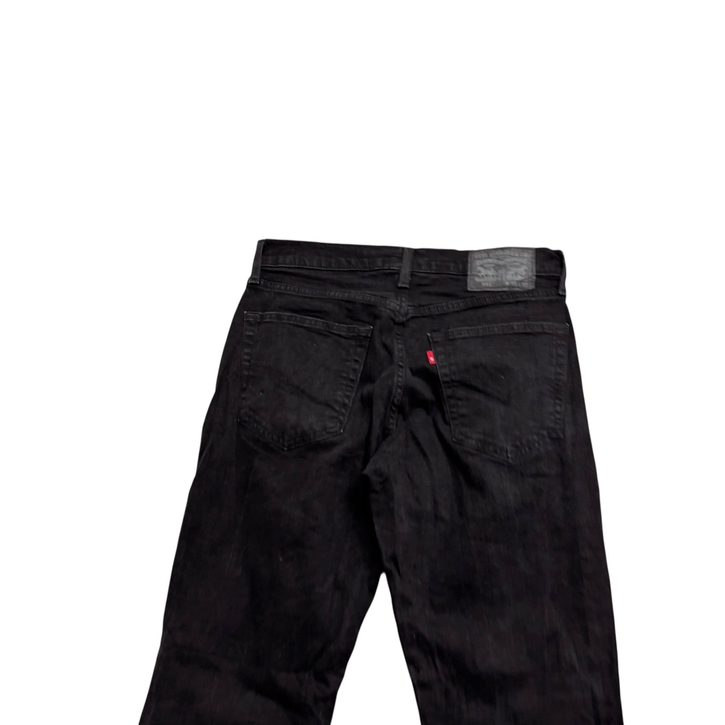 Levis 541 Jeans W30 L32 Mens Black Athletic Tapered Fit Stretch Denim (E)