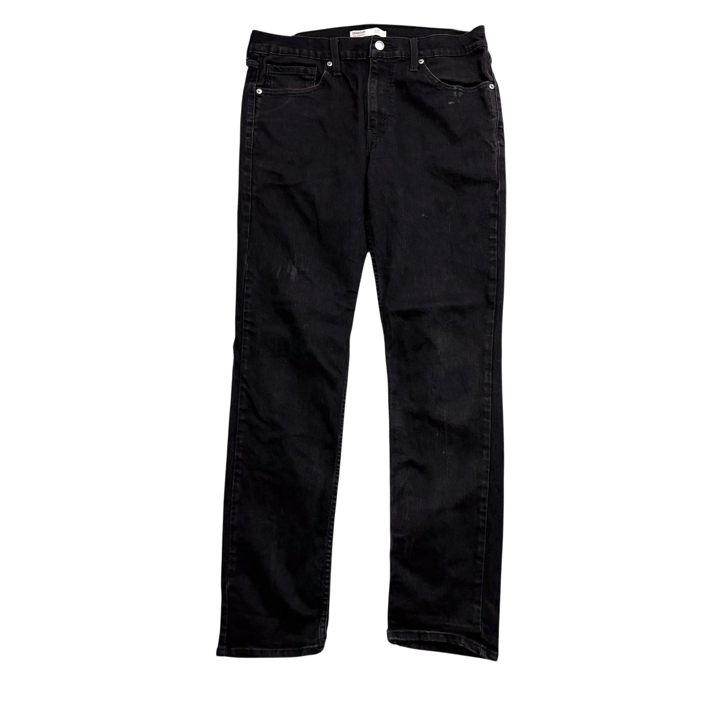 Levis Signature Jeans W33 L32 Mens Black Slim Fit Stretch Denim (F)