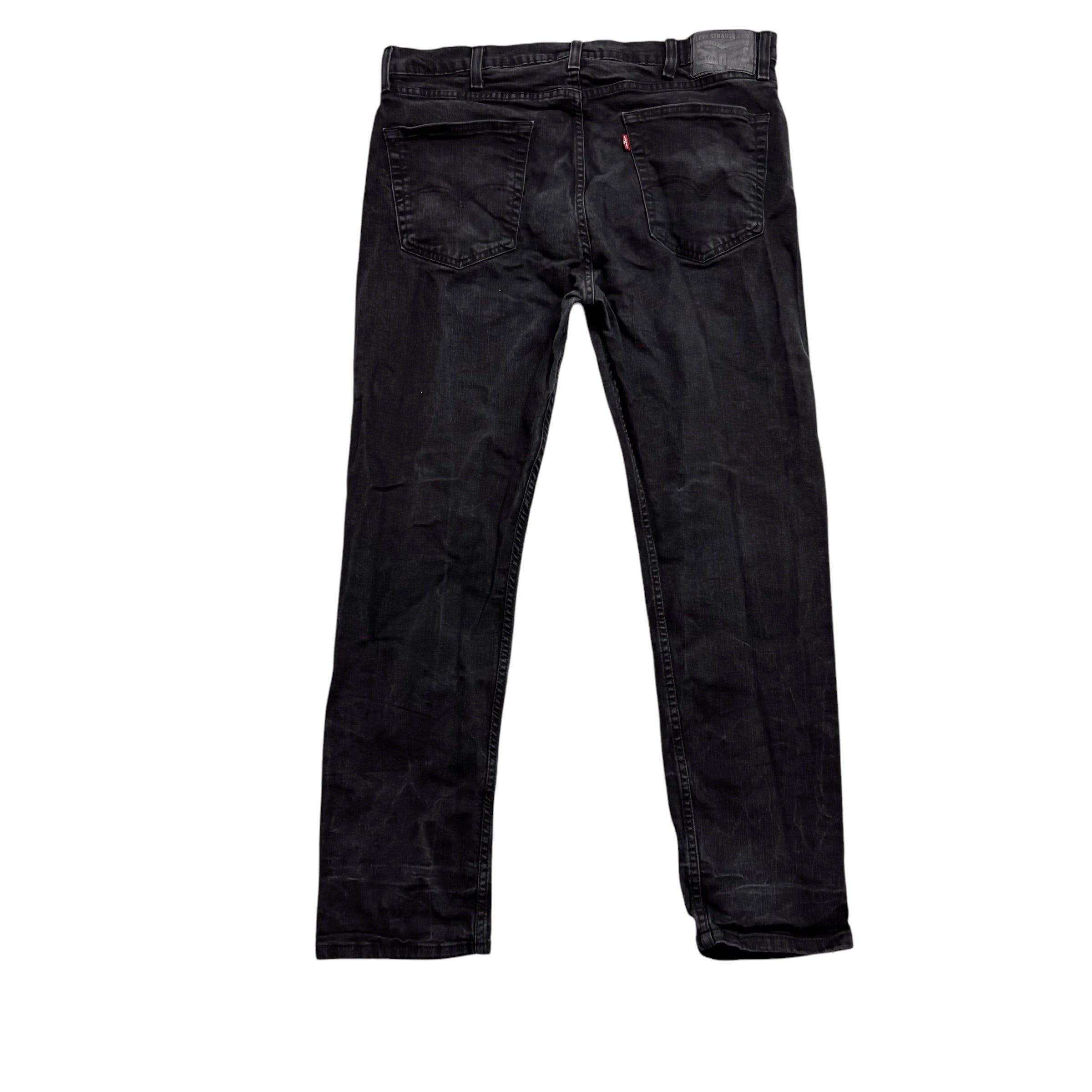 Levis 502 Jeans W36 L31 Mens Black Regular Tapered Fit Stretch Denim