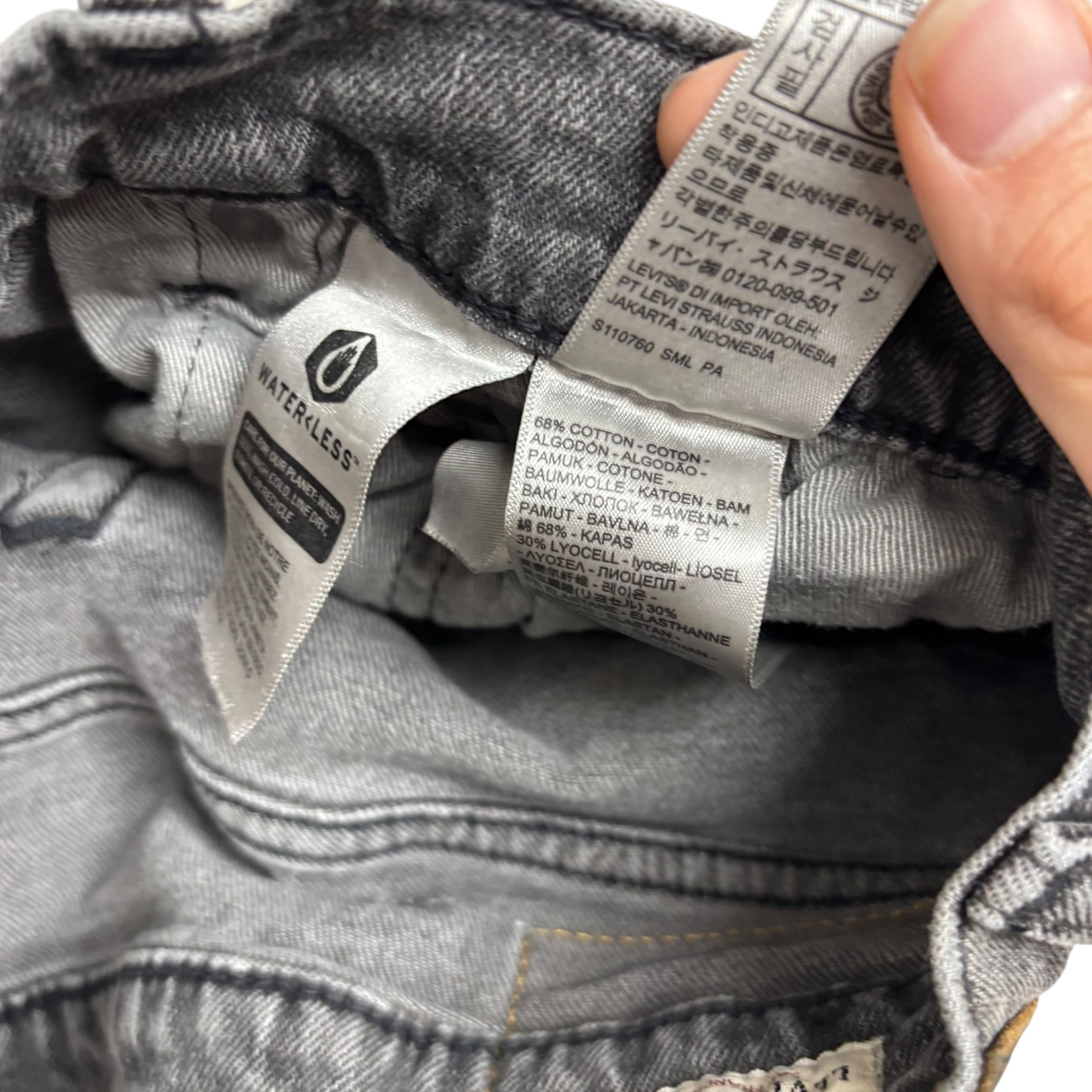 Levis 502 Jeans W38 L32 Mens Grey Regular Taper Fit Stretch Premium Denim