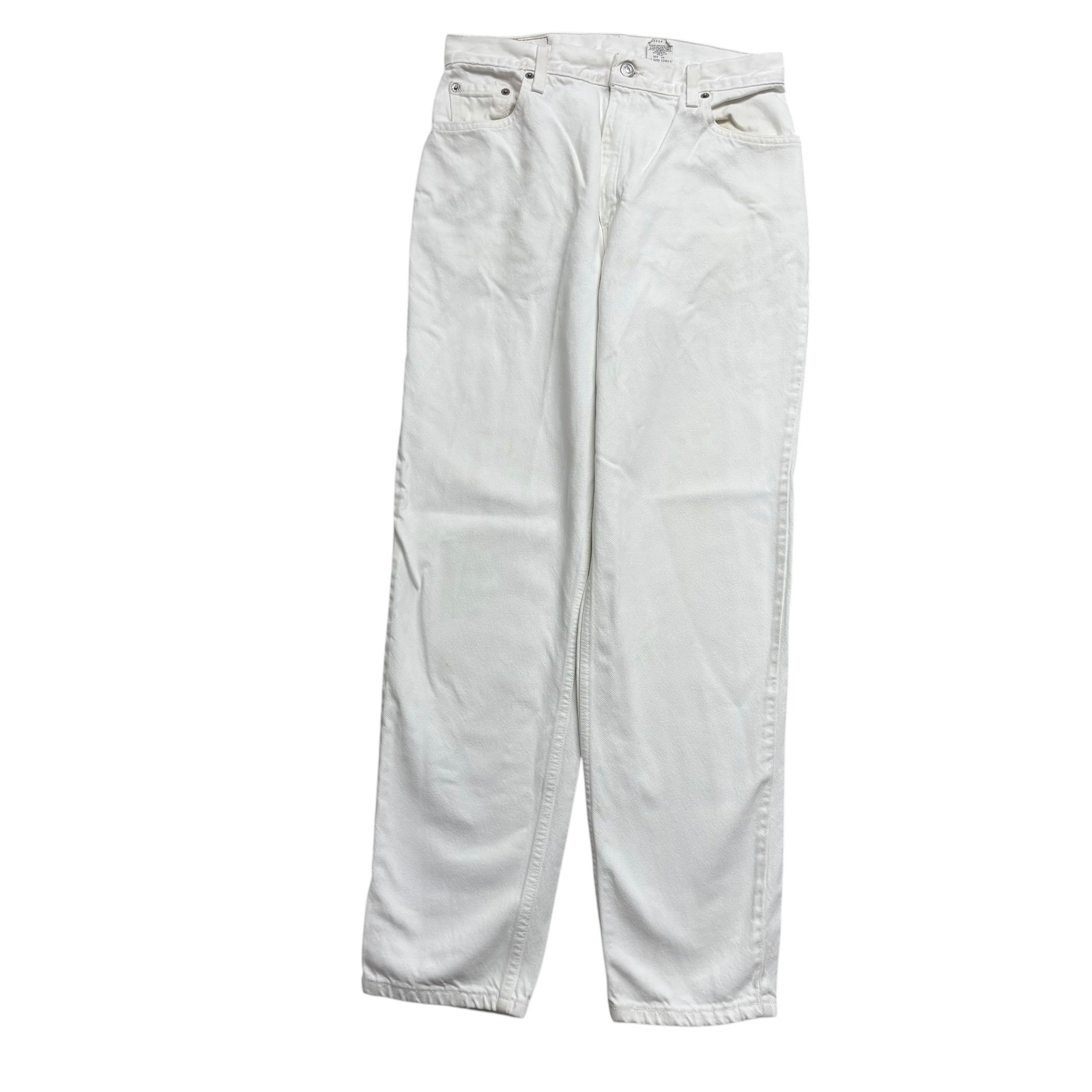 Levis 550 Jeans W30 L30 Womens White Relaxed Taper Mom Vintage Denim (F)