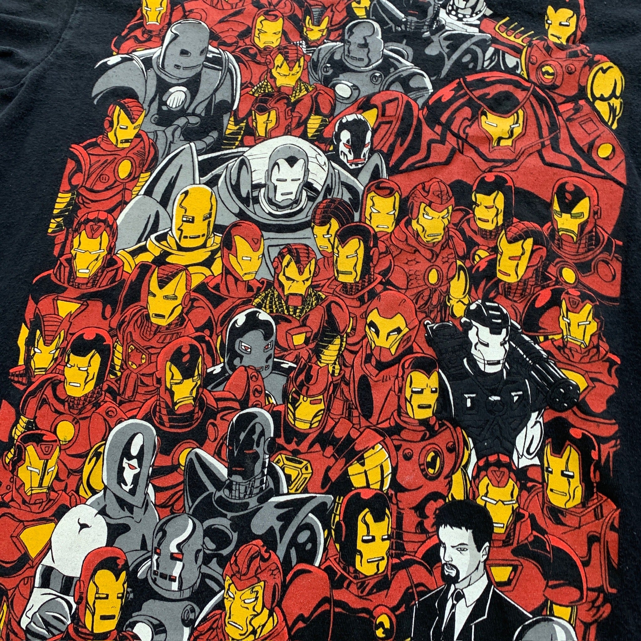 Vintage T Shirt Mens Medium Black Marvel Mad Engine Graphic Print Iron Man Y2K