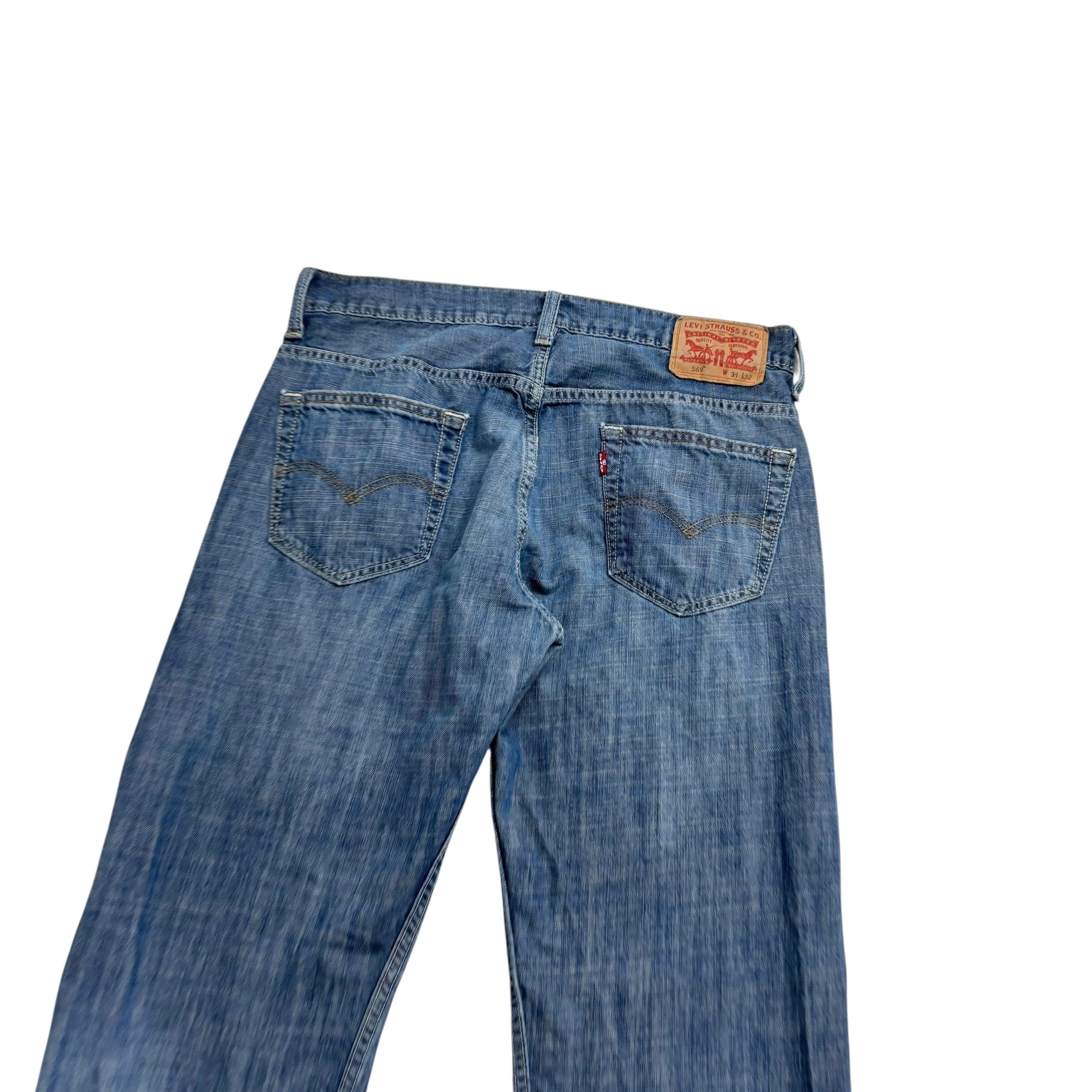 Levis 569 Jeans W31 L31 Mens Silver Blue Baggy Relaxed Straight Fit Denim