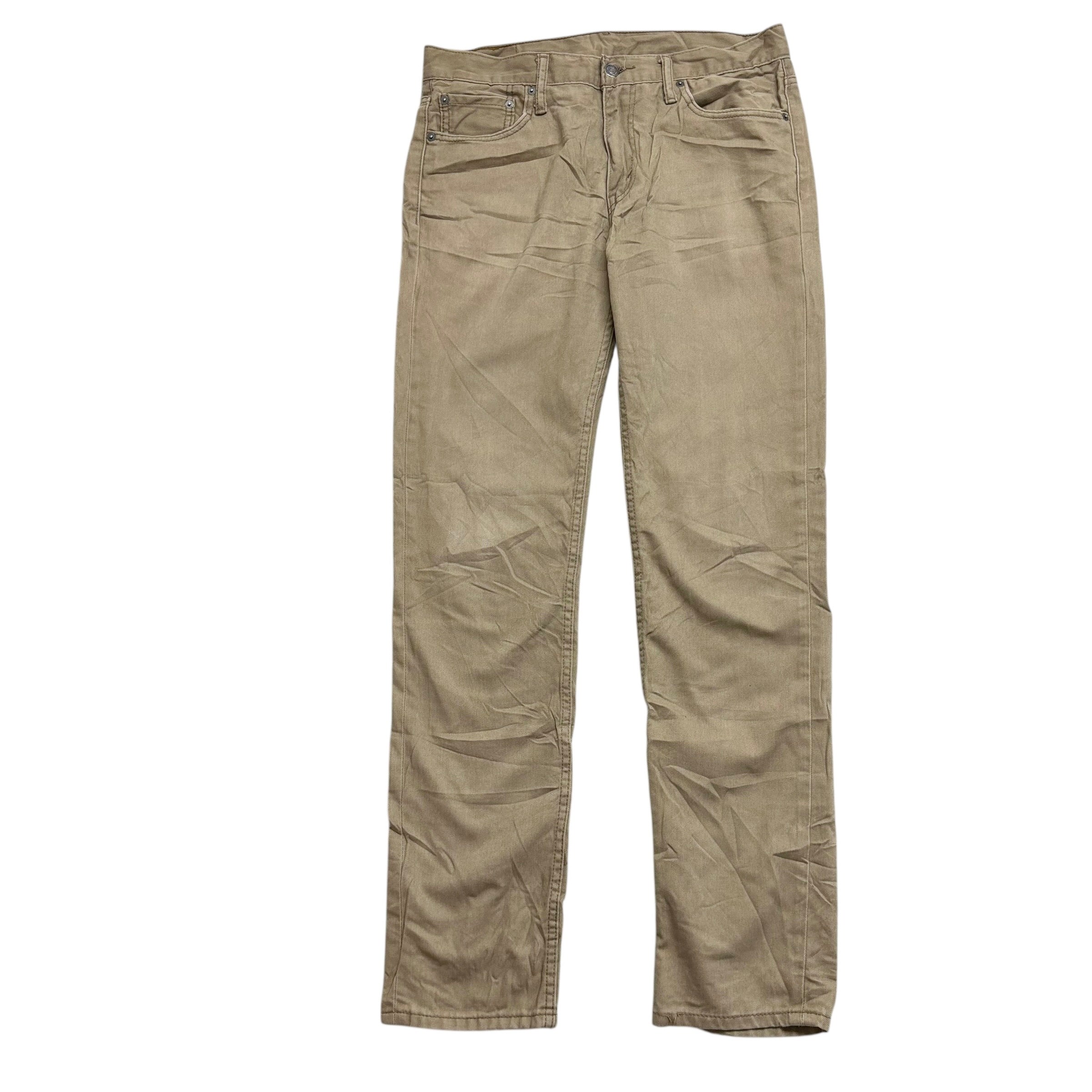 Levis 511 Trousers W33 L34 Mens Beige Slim Fit Cotton Pants (E)