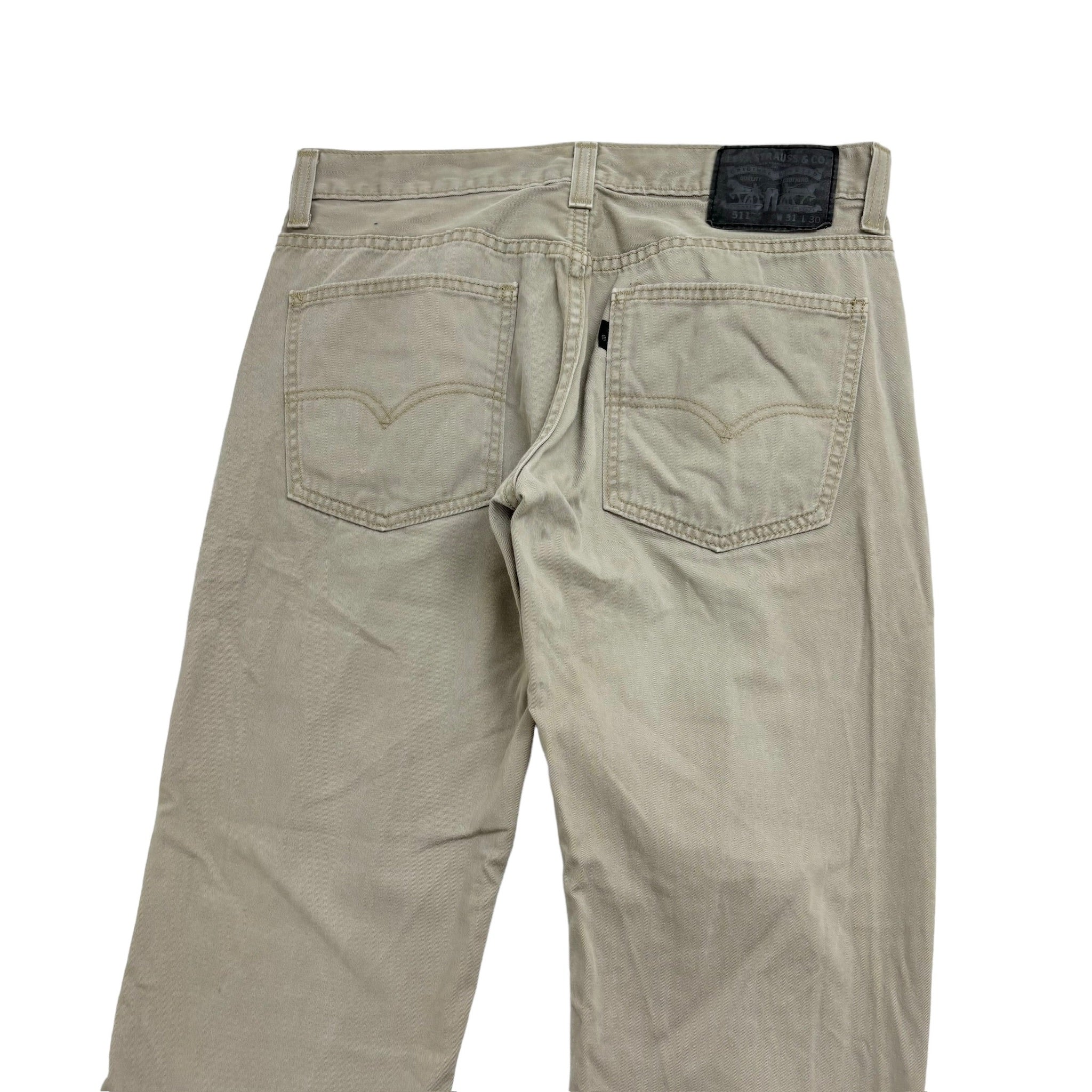 Levis 511 Trousers W31 L29 Mens Beige Stone Slim Fit Cotton Pants