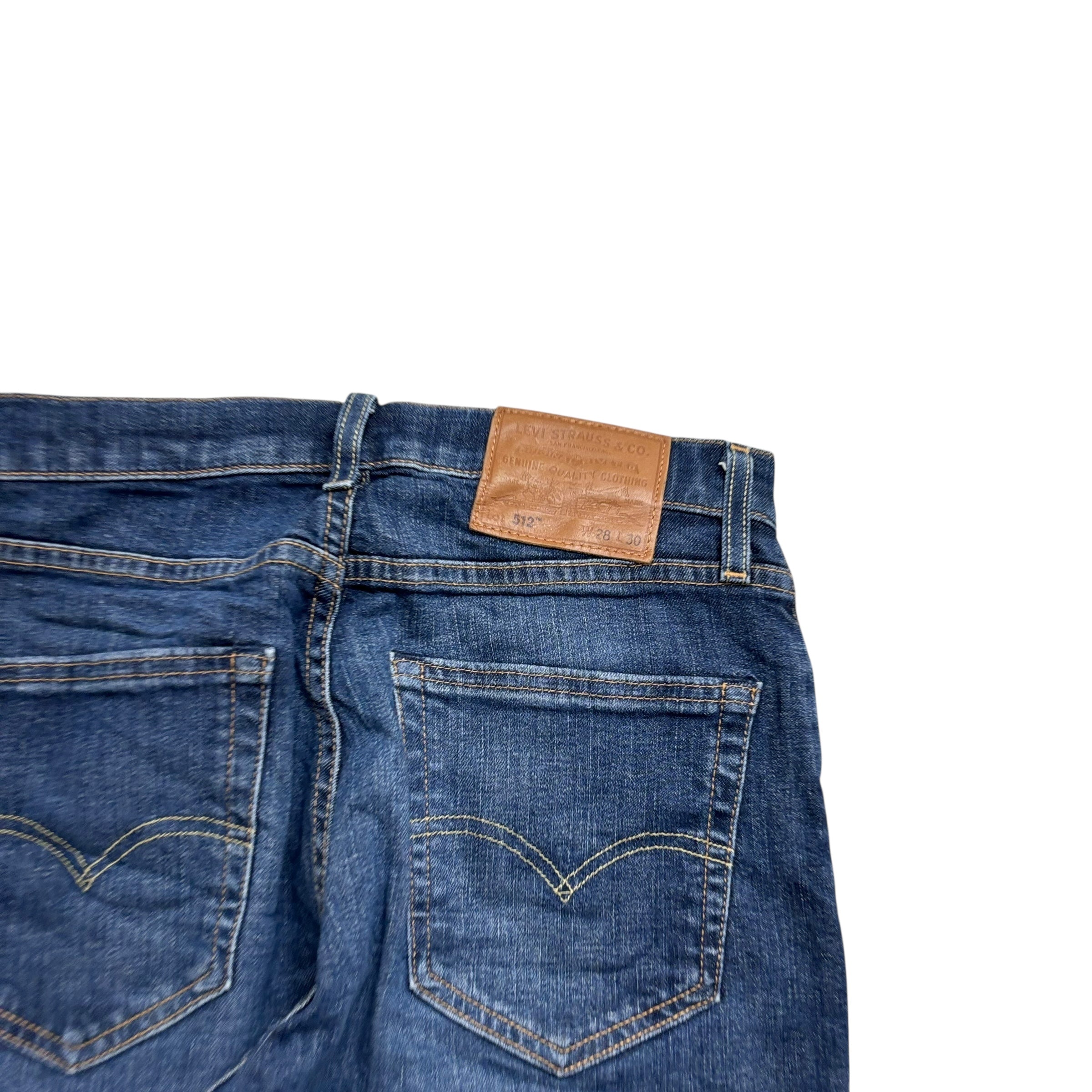 Levis 512 Jeans W28 L27 Mens Dark Blue Slim Tapered Fit Stretch Denim (E)