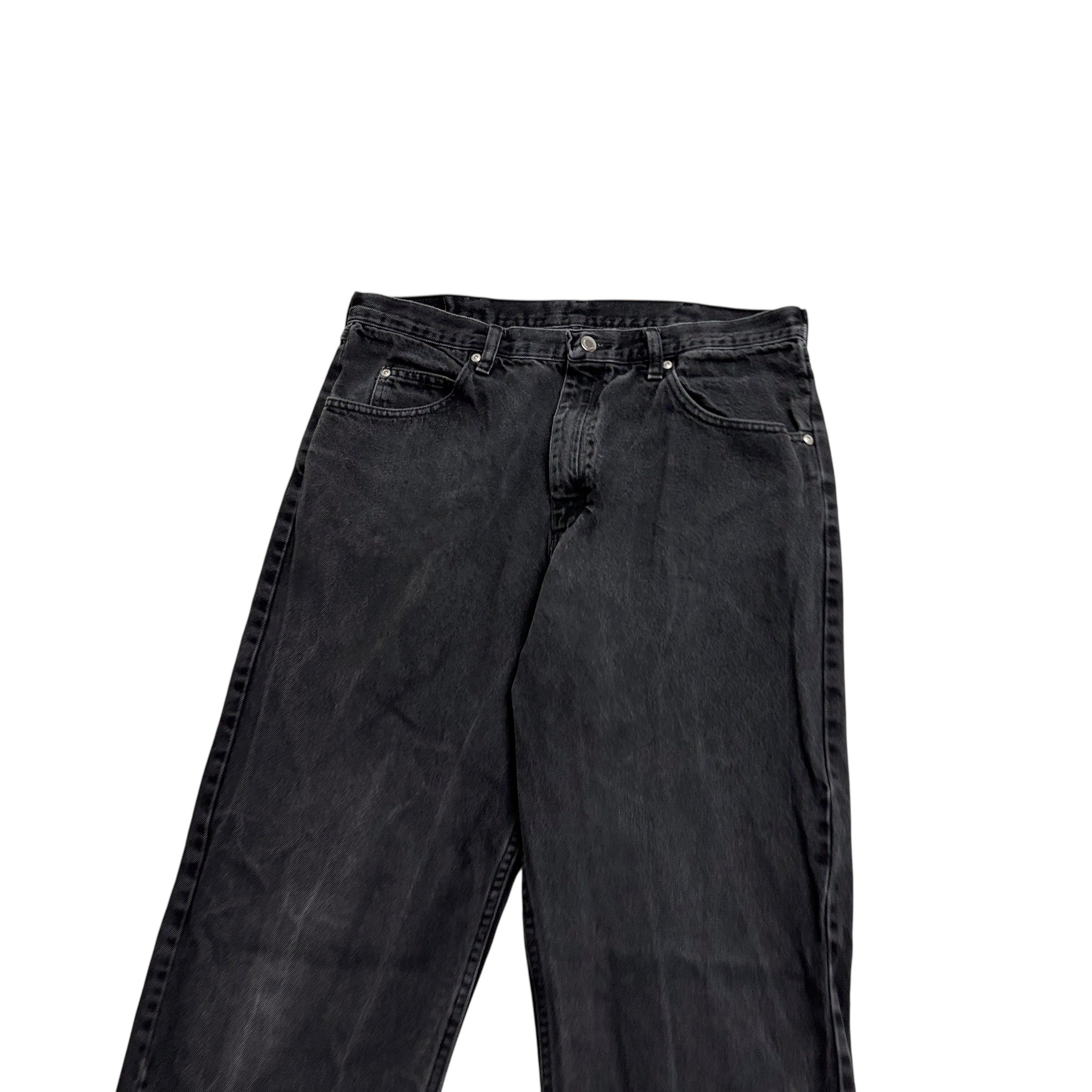 Wrangler Jeans W35 L34 Mens Black Relaxed Straight Fit Denim